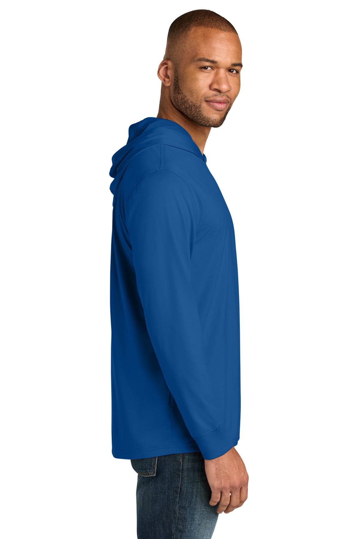 CornerStone Workwear Pro Long Sleeve Hooded Tee CS440LSH - Royal - side