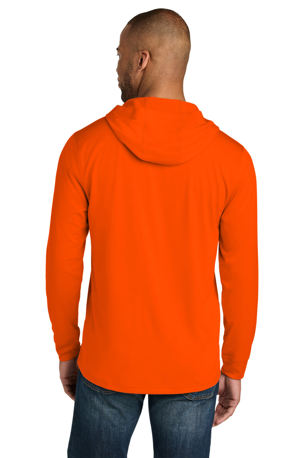 CornerStone Workwear Pro Long Sleeve Hooded Tee CS440LSH - Safety Orange - back
