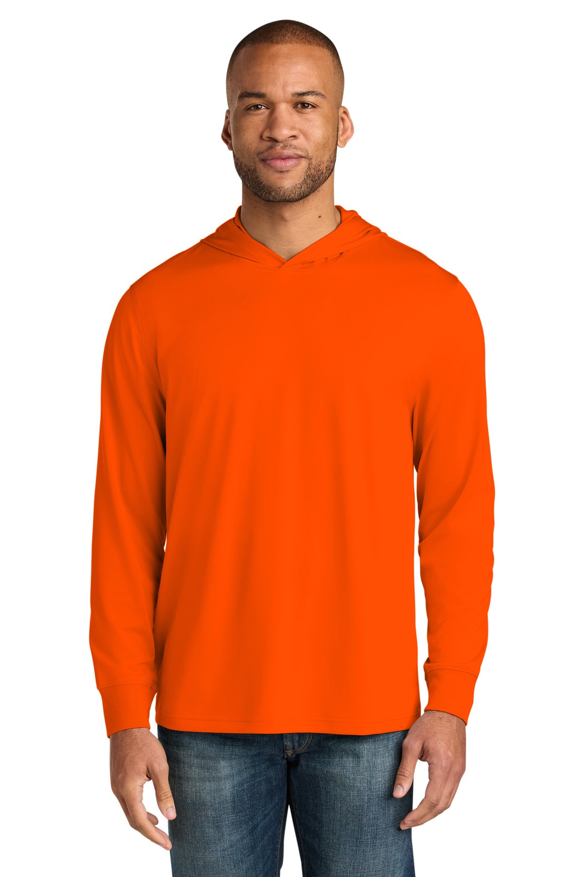 CornerStone Workwear Pro Long Sleeve Hooded Tee CS440LSH - Safety Orange - front
