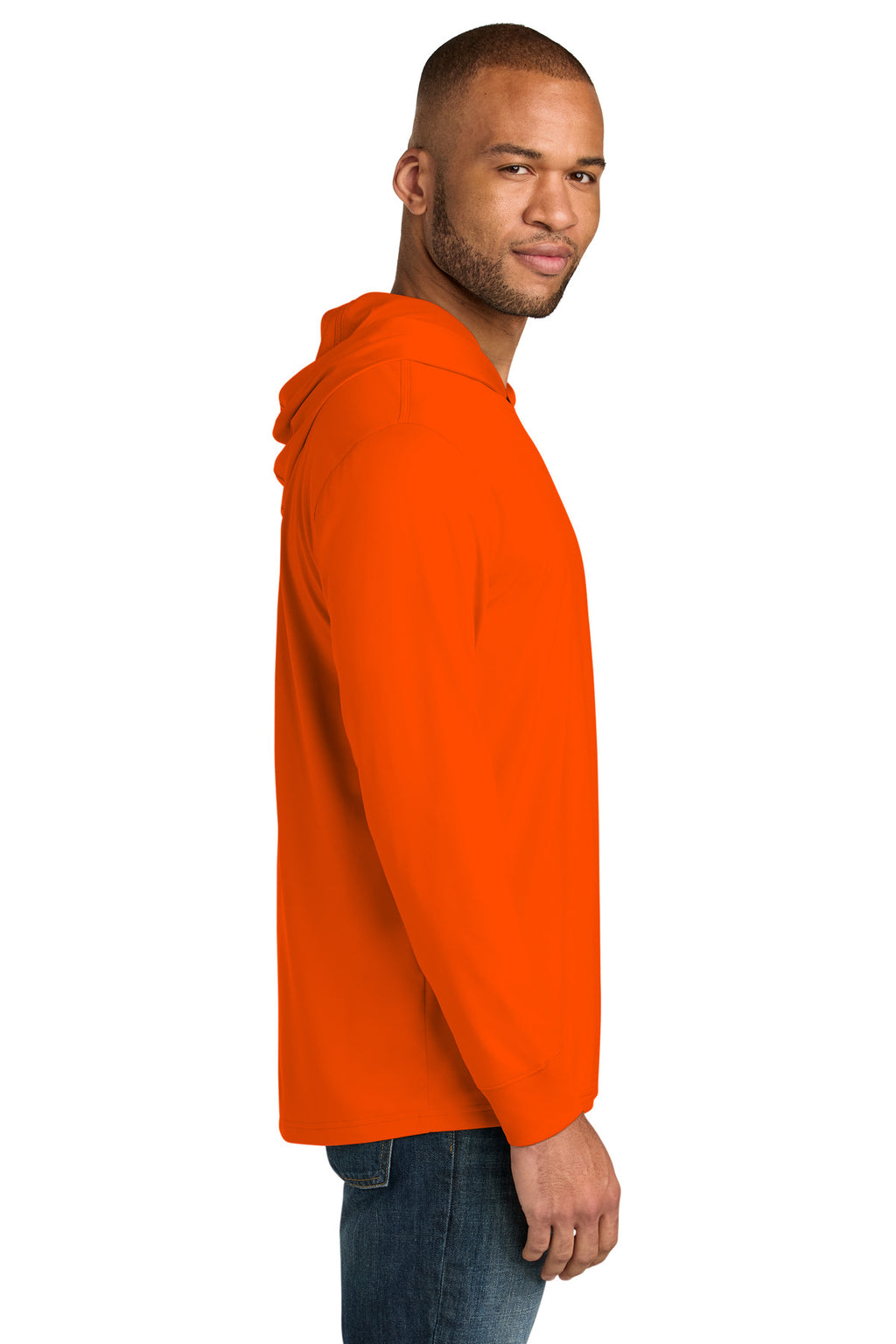 CornerStone Workwear Pro Long Sleeve Hooded Tee CS440LSH - Safety Orange - side