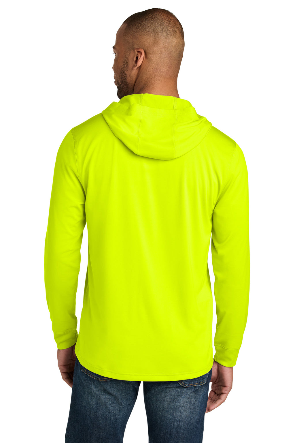 CornerStone Workwear Pro Long Sleeve Hooded Tee CS440LSH - Safety Yellow - back