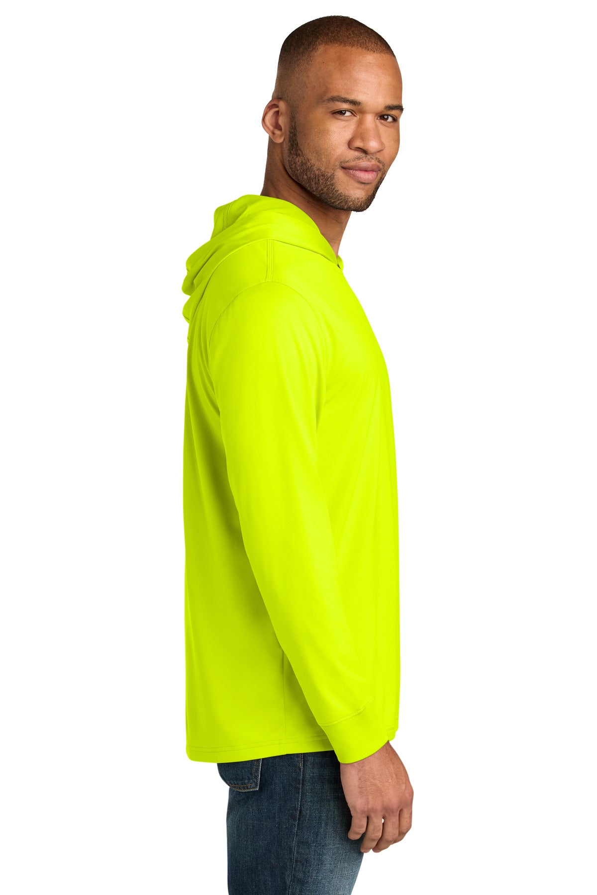 CornerStone Workwear Pro Long Sleeve Hooded Tee CS440LSH - Safety Yellow - side