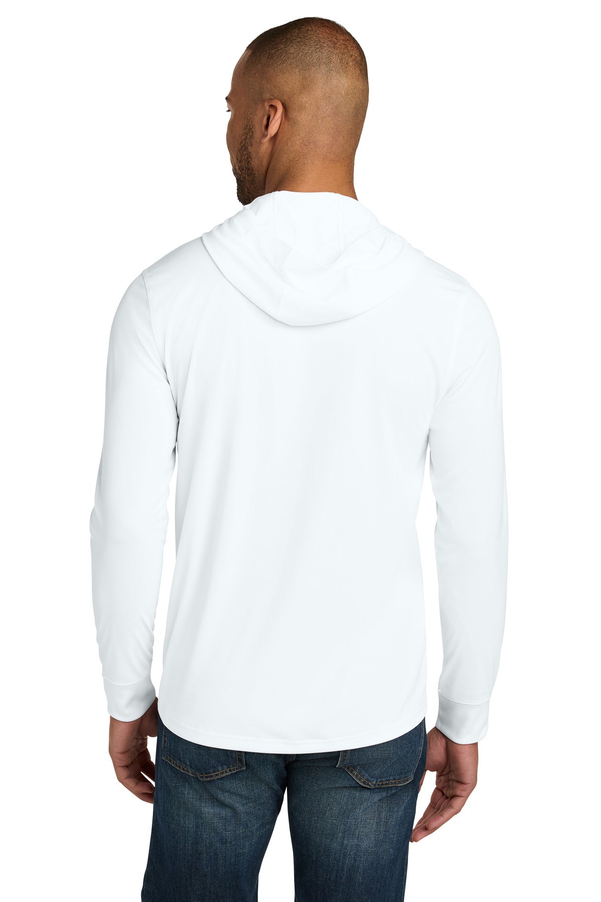 CornerStone Workwear Pro Long Sleeve Hooded Tee CS440LSH - White - back