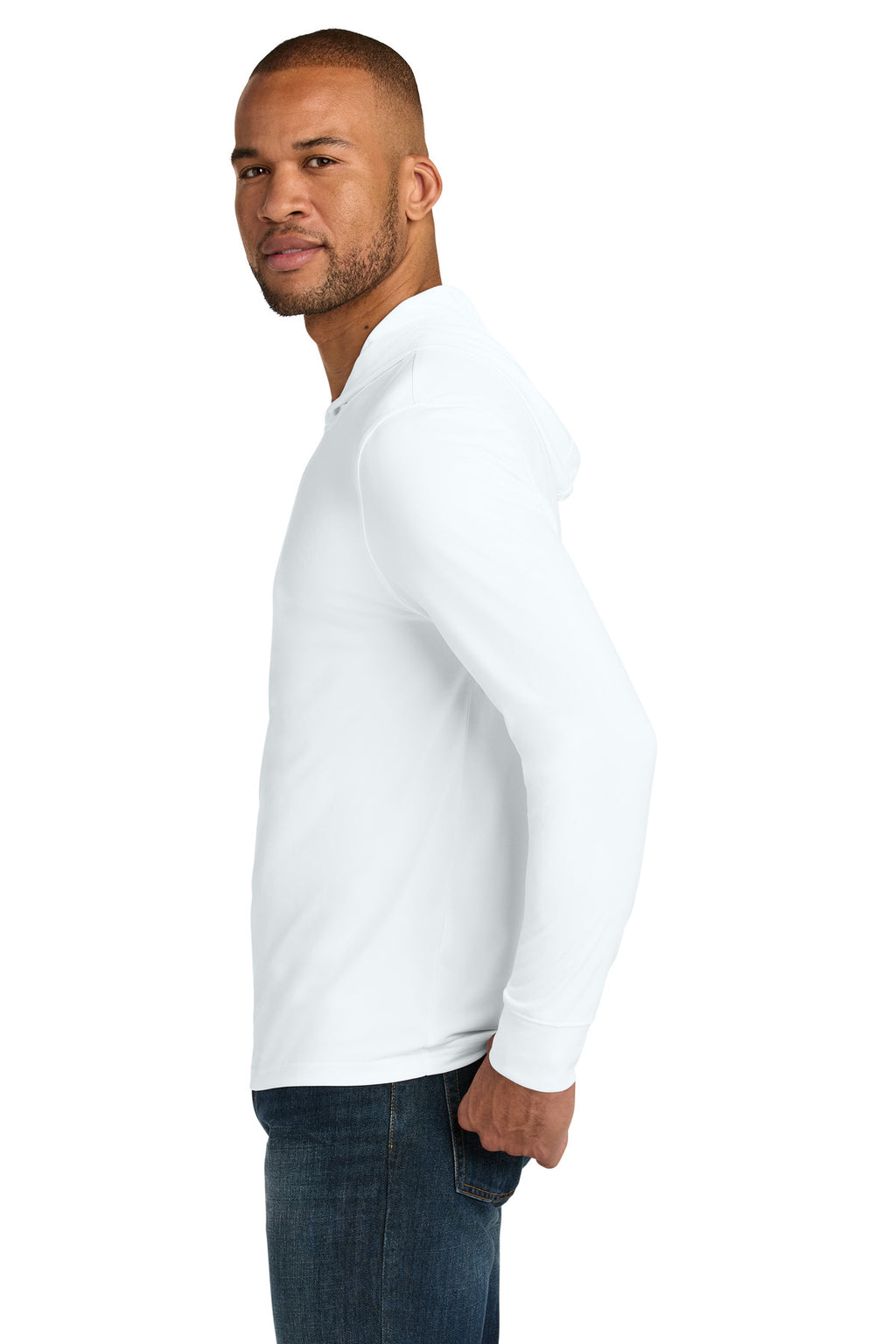 CornerStone Workwear Pro Long Sleeve Hooded Tee CS440LSH - White - side