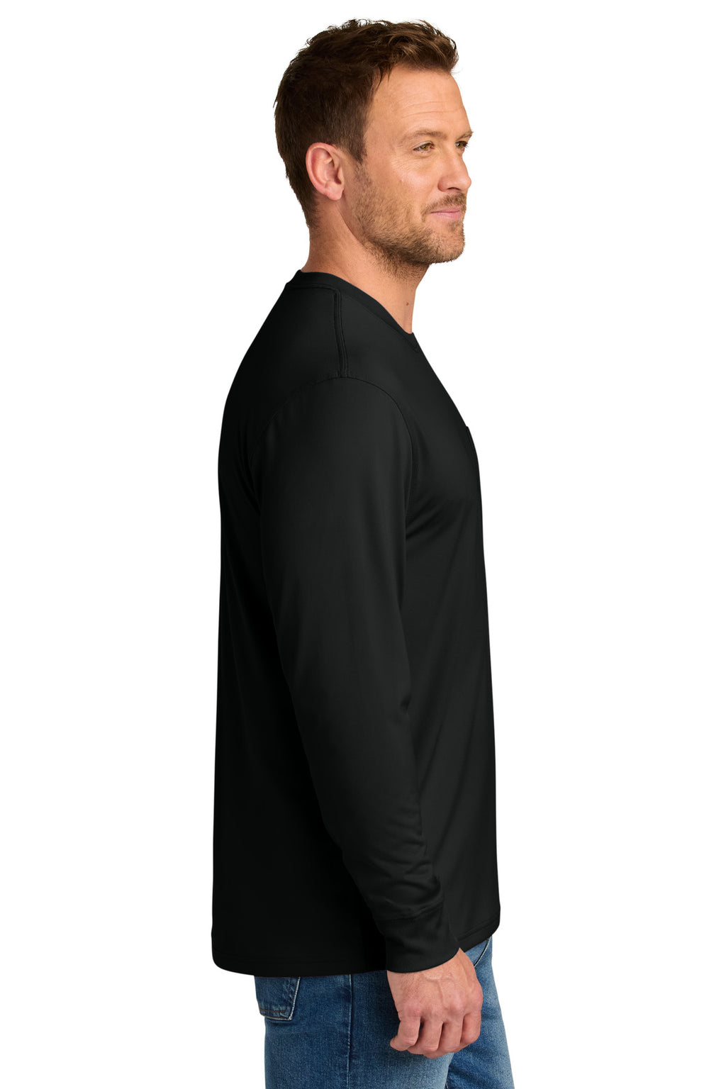 CornerStone Workwear Pro Long Sleeve Pocket Tee CS440LSP - Black - side