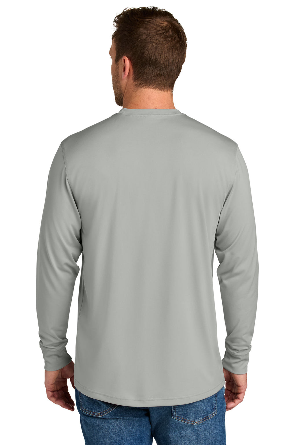 CornerStone Workwear Pro Long Sleeve Pocket Tee CS440LSP - Light Grey - back