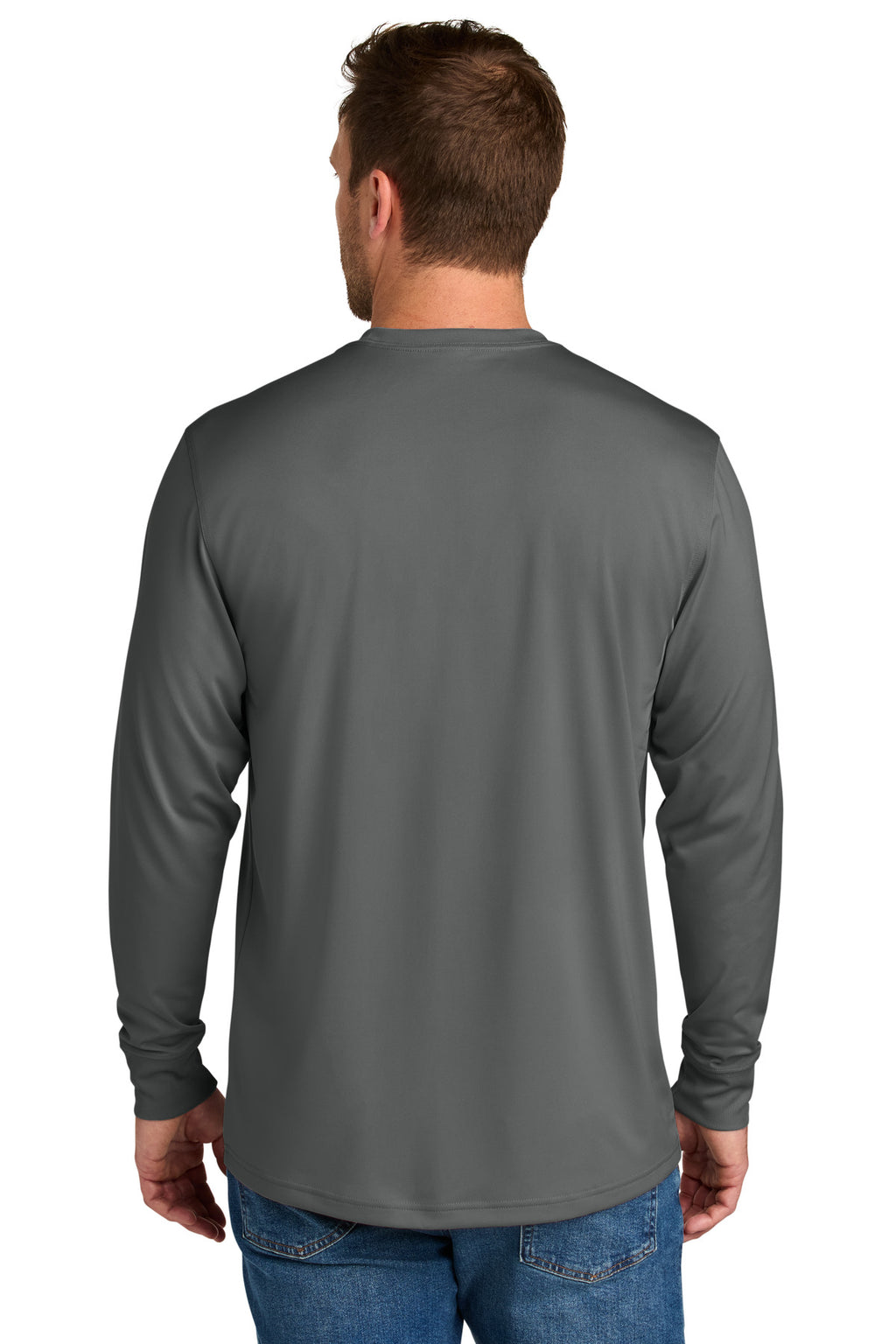 CornerStone Workwear Pro Long Sleeve Pocket Tee CS440LSP - Metal Grey - back