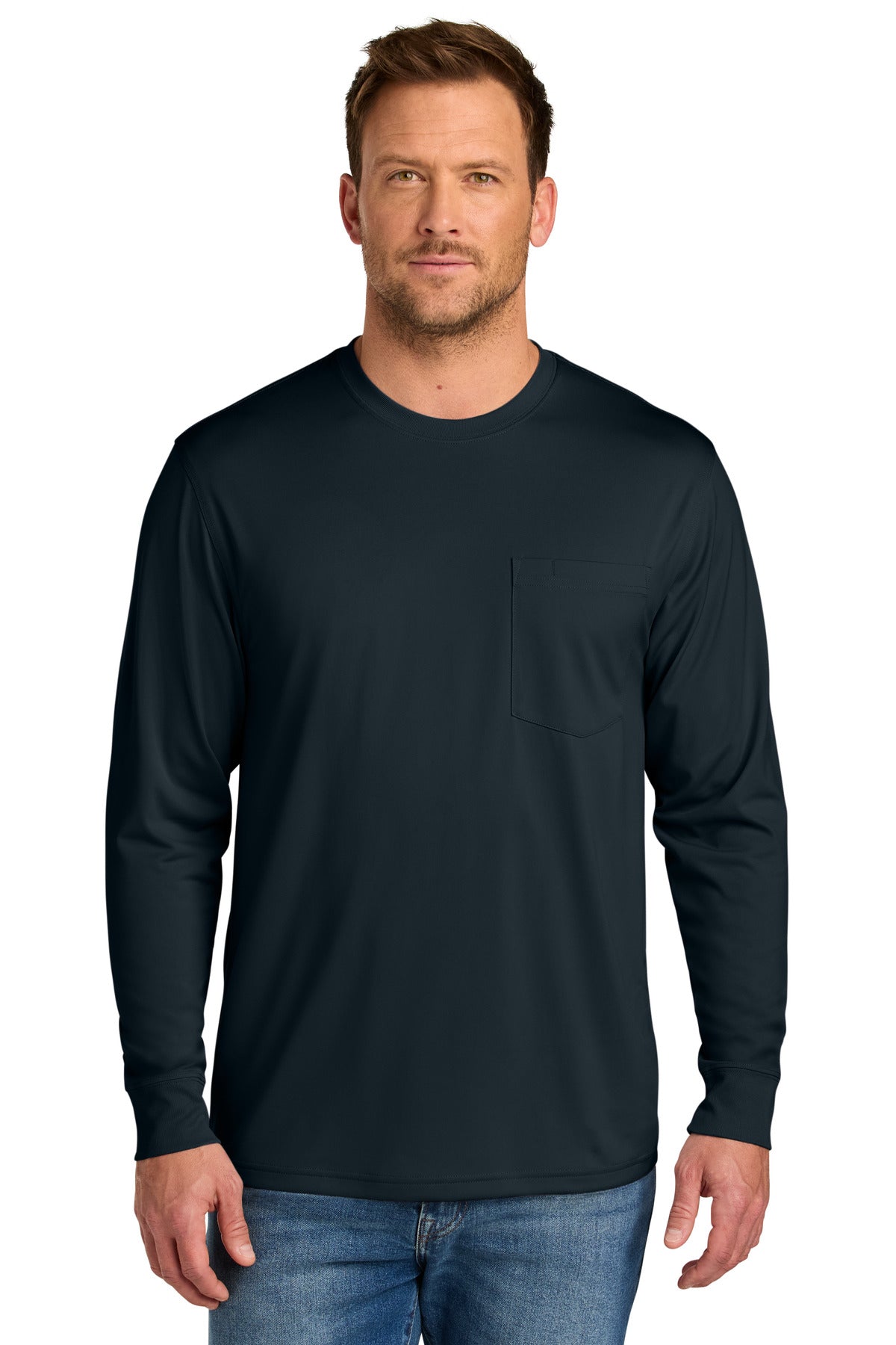 CornerStone Workwear Pro Long Sleeve Pocket Tee CS440LSP - Navy - front