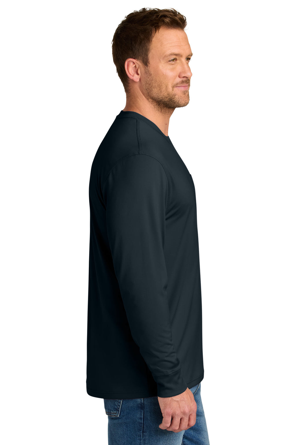 CornerStone Workwear Pro Long Sleeve Pocket Tee CS440LSP - Navy - side