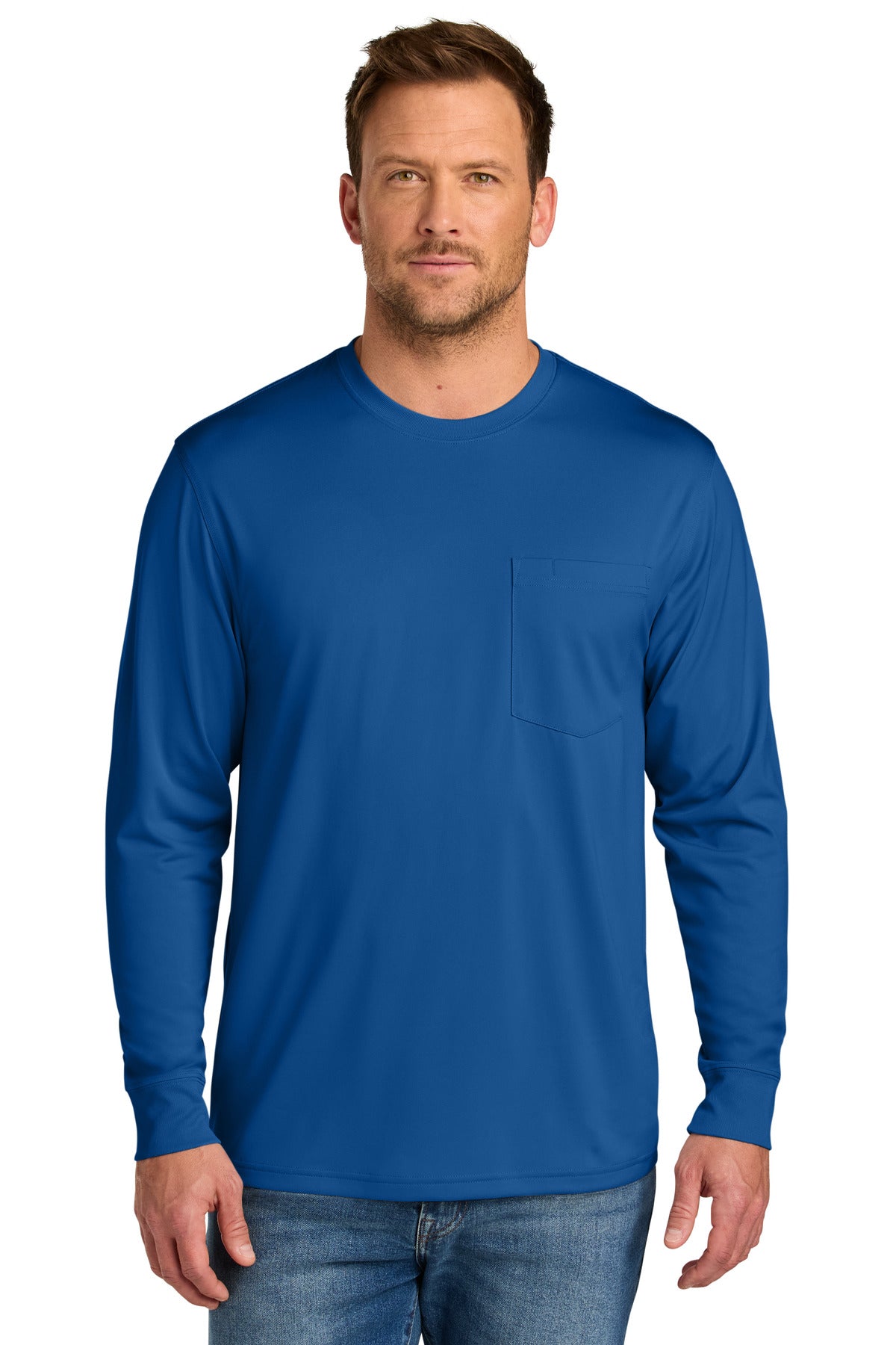 CornerStone Workwear Pro Long Sleeve Pocket Tee CS440LSP - Royal - front