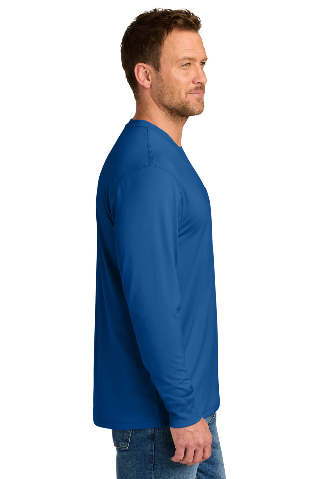 CornerStone Workwear Pro Long Sleeve Pocket Tee CS440LSP - Royal - side