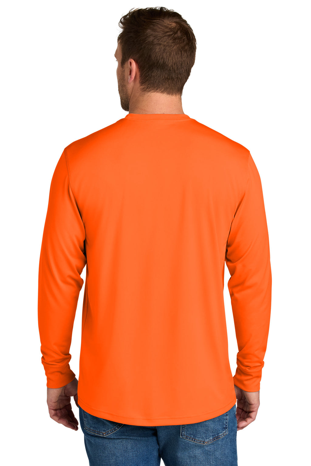 CornerStone Workwear Pro Long Sleeve Pocket Tee CS440LSP - Safety Orange - back