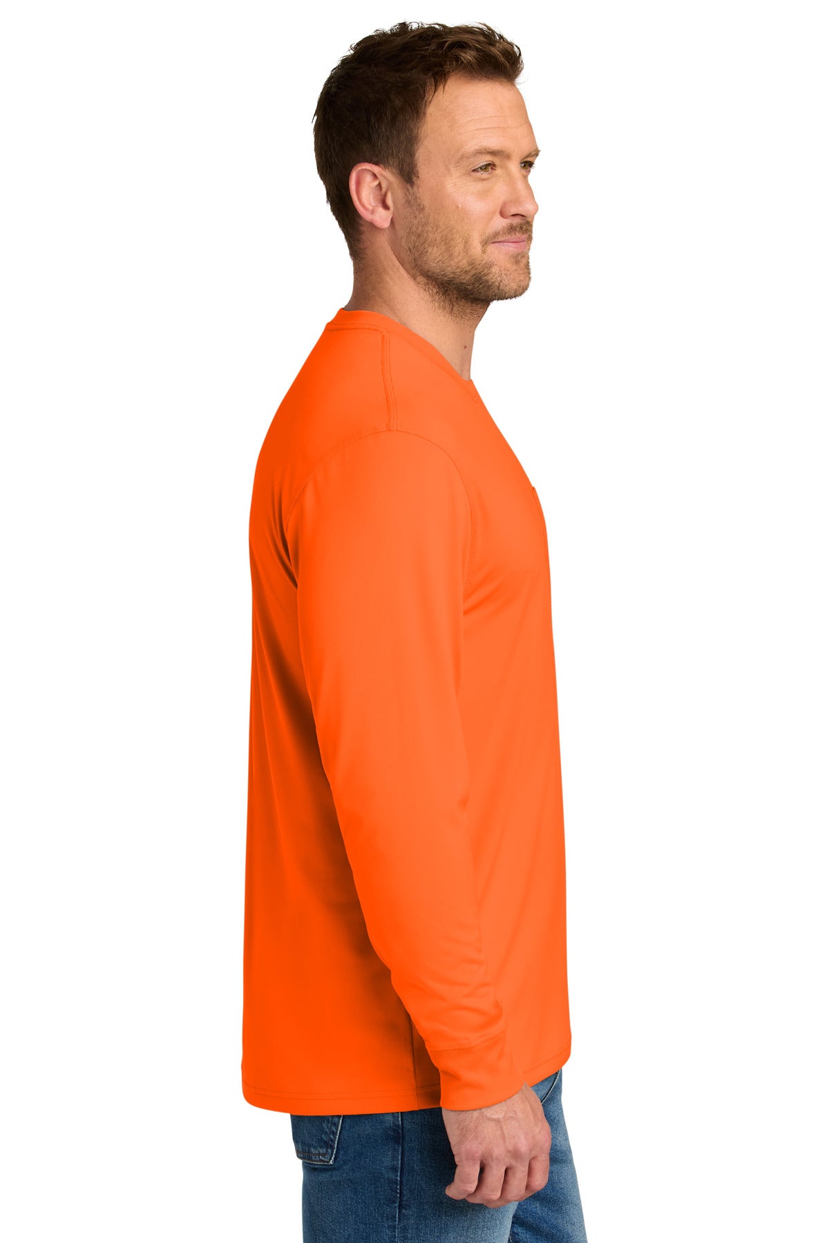 CornerStone Workwear Pro Long Sleeve Pocket Tee CS440LSP - Safety Orange - side