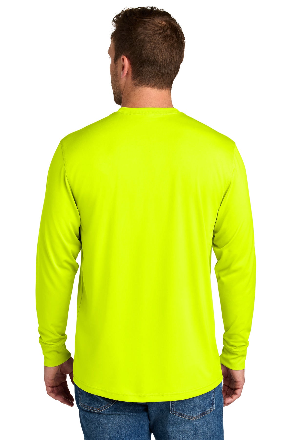 CornerStone Workwear Pro Long Sleeve Pocket Tee CS440LSP - Safety Yellow - back