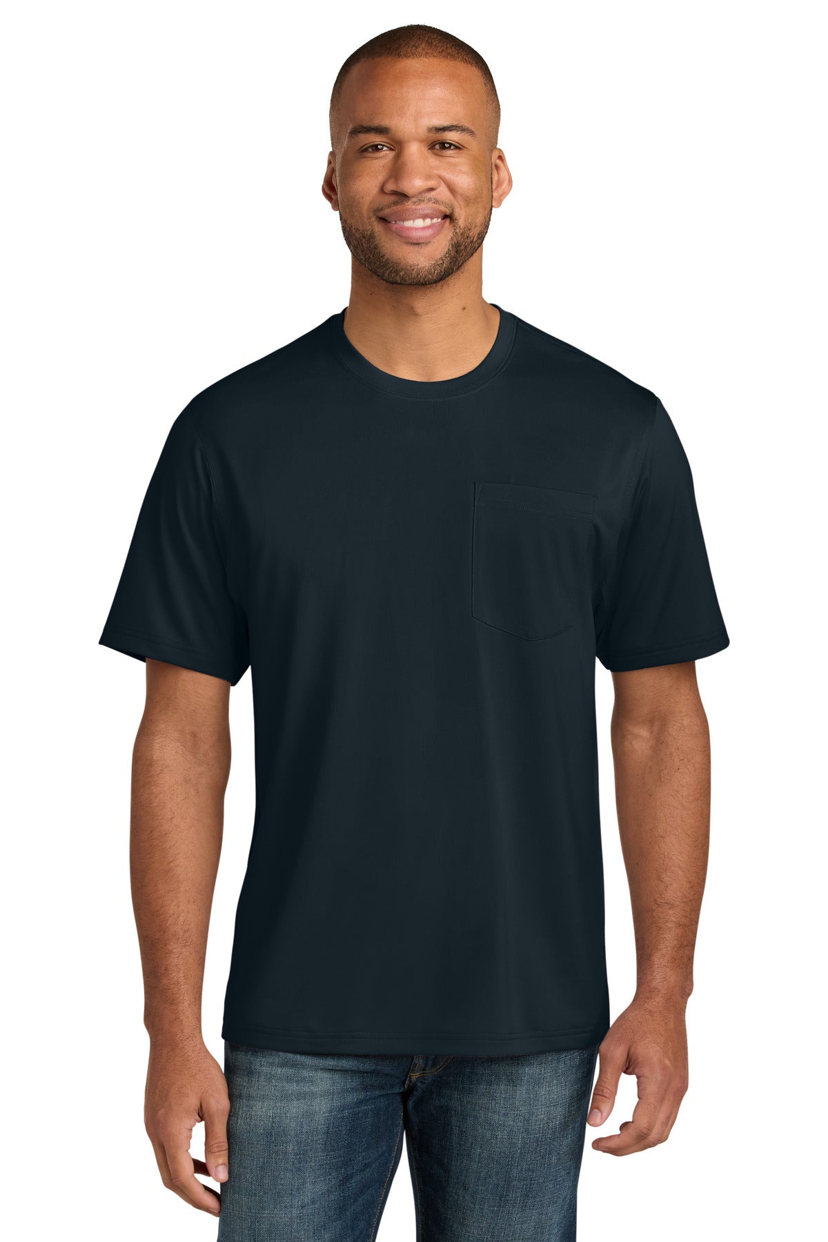 CornerStone Workwear Pro Short Sleeve Pocket Tee CS440P - Navy - front