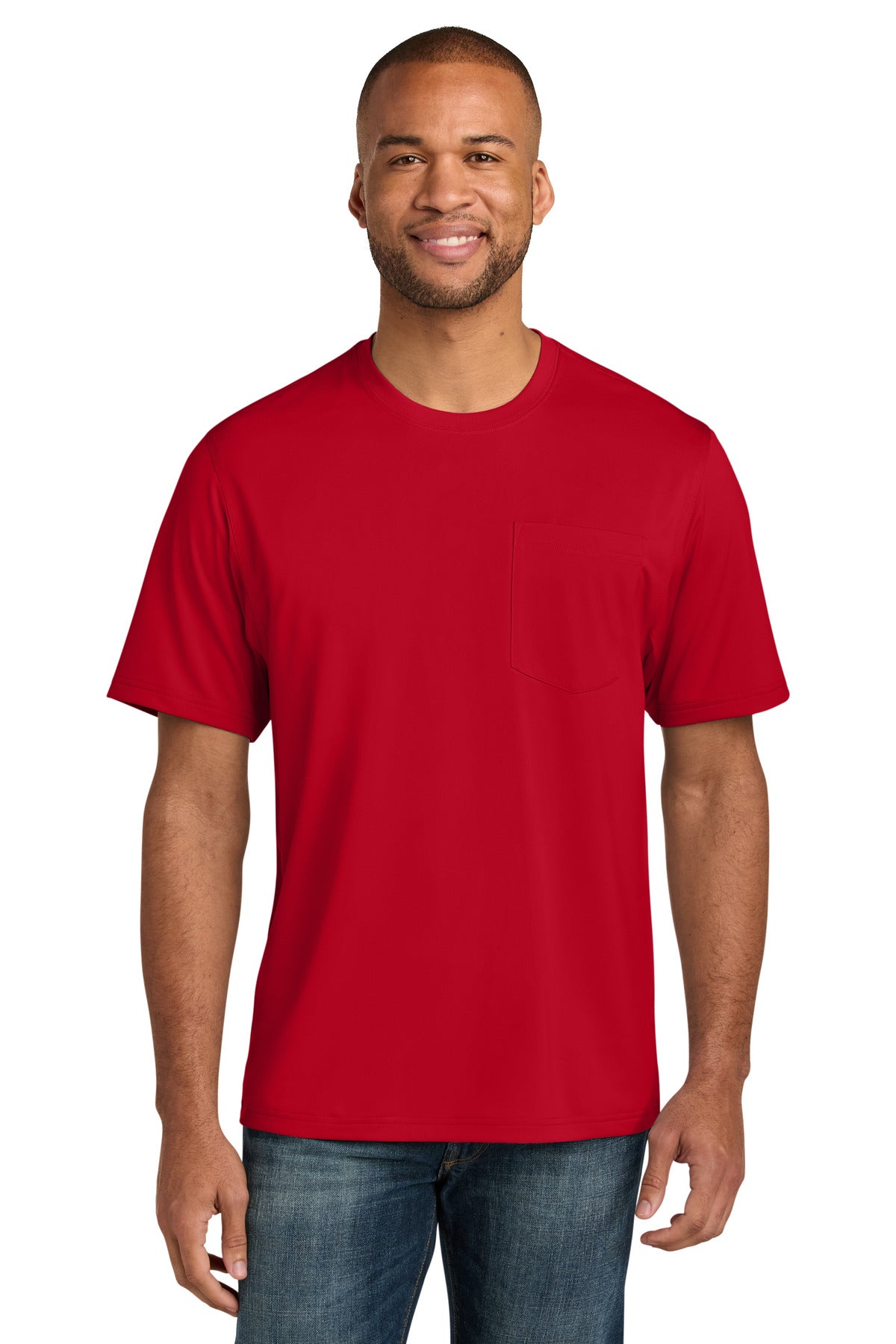 CornerStone Workwear Pro Short Sleeve Pocket Tee CS440P - Red - front