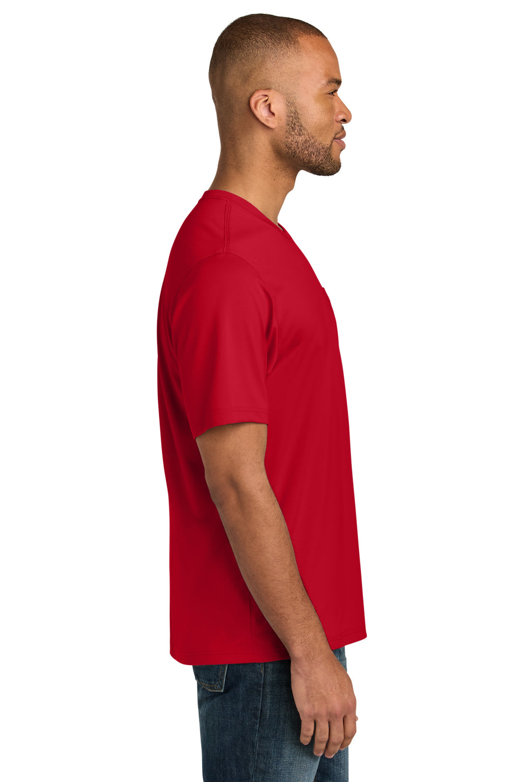 CornerStone Workwear Pro Short Sleeve Pocket Tee CS440P - Red - side