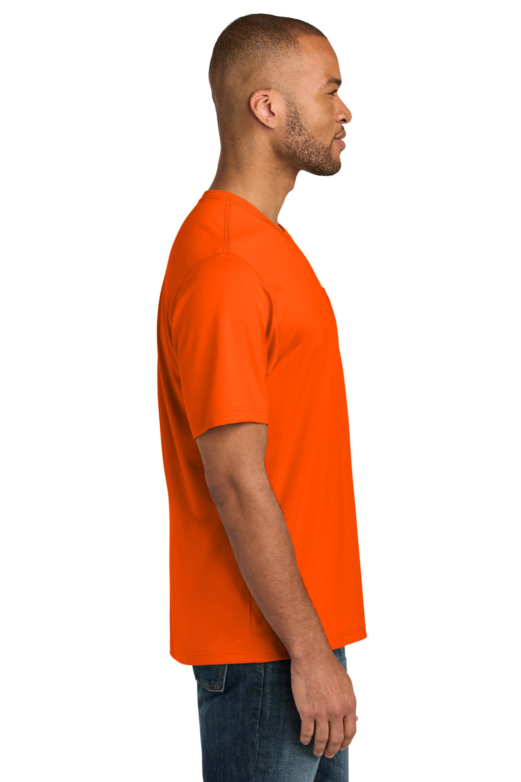 CornerStone Workwear Pro Short Sleeve Pocket Tee CS440P - Safety Orange - side