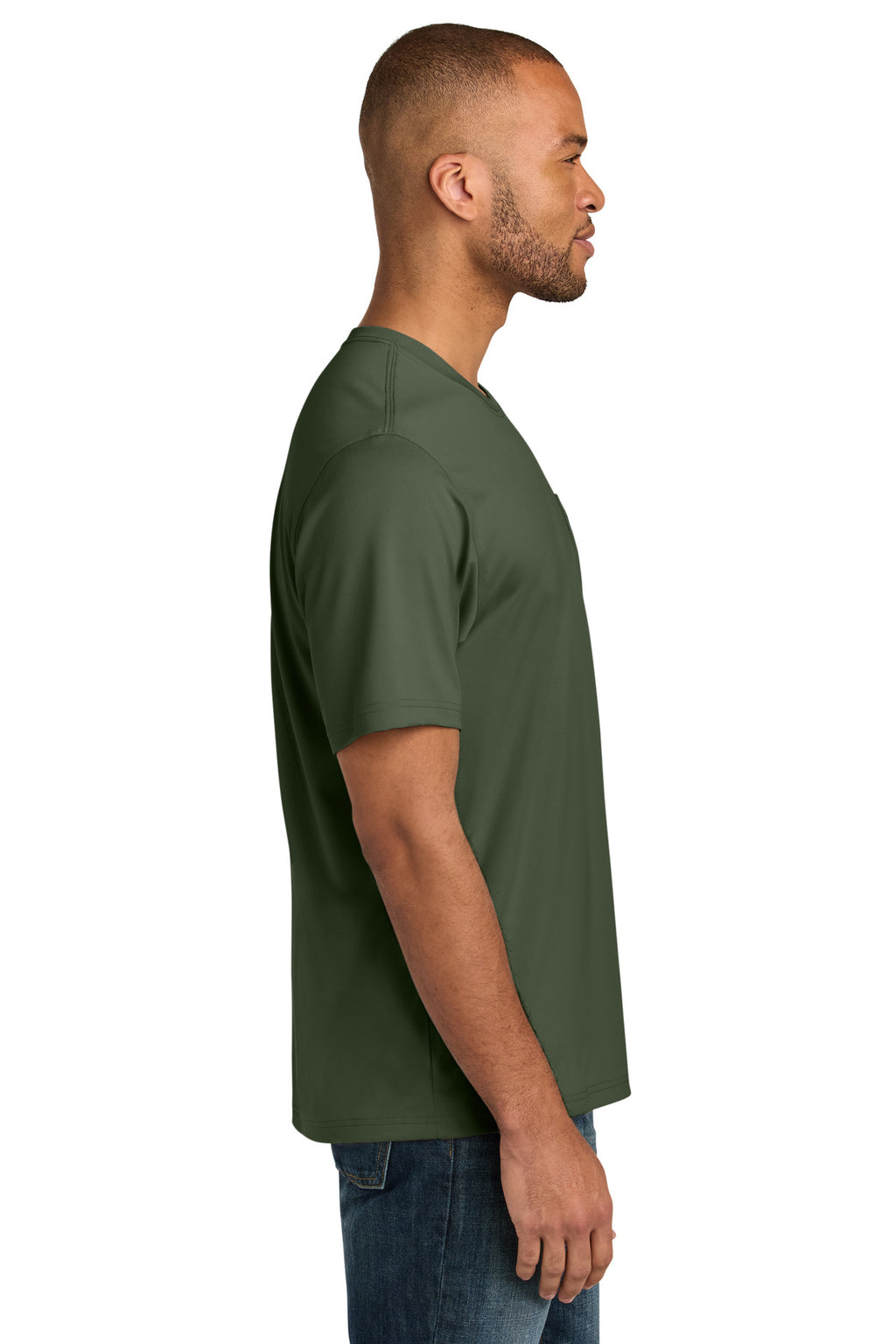 CornerStone Workwear Pro Short Sleeve Pocket Tee CS440P - Tactical Green - side