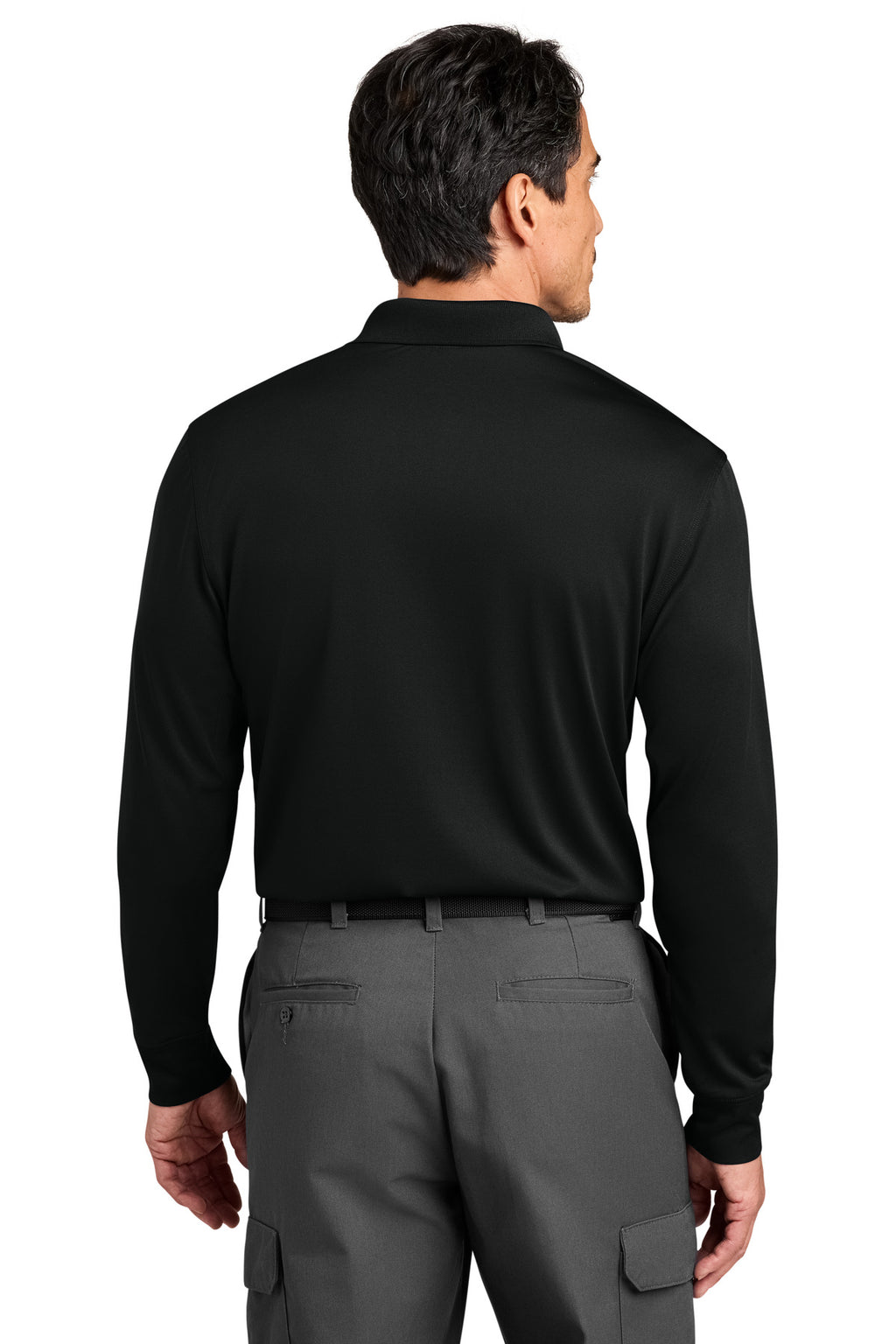 CornerStone Workwear Pro Tactical Long Sleeve Polo CS452LS - Black - back