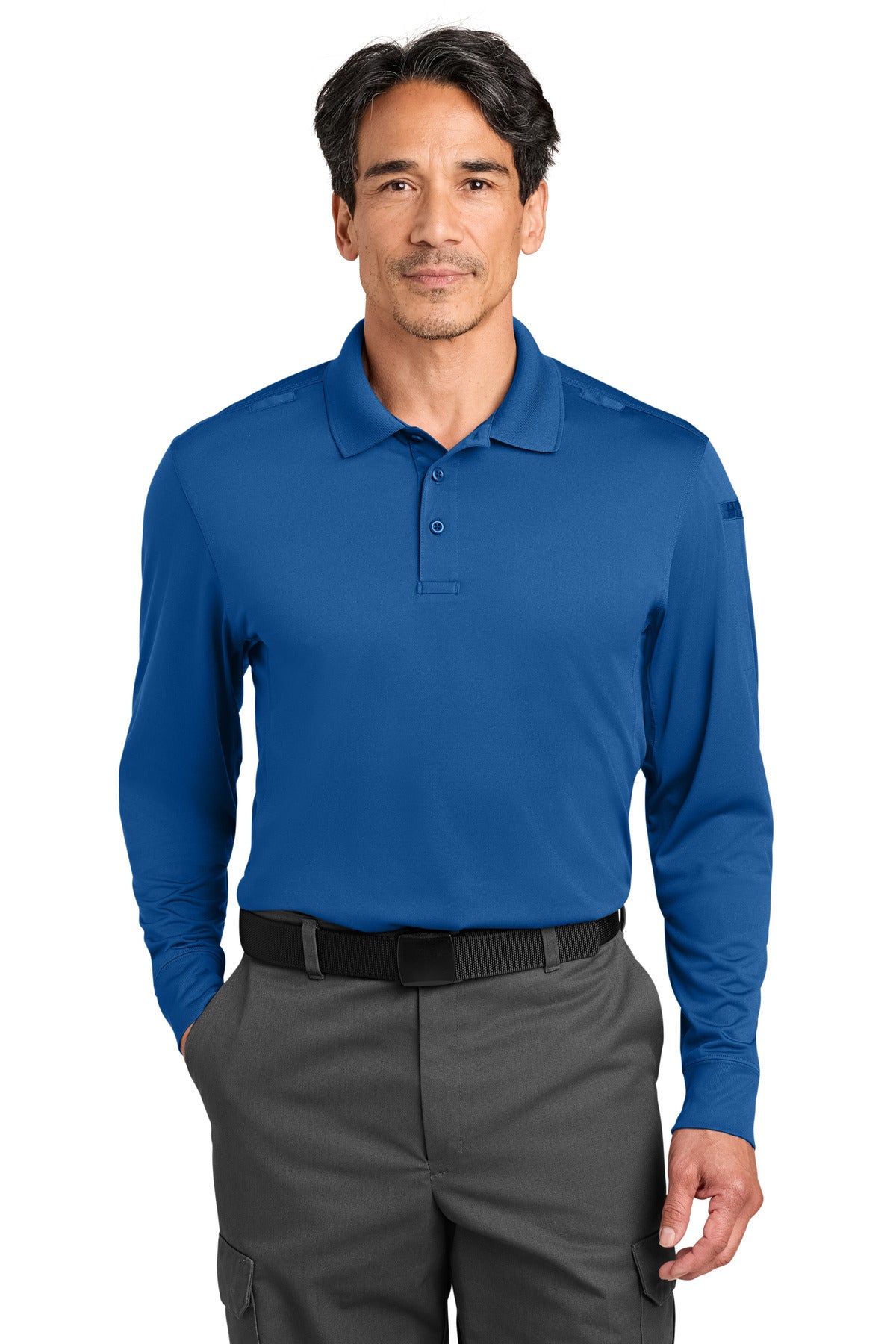 CornerStone Workwear Pro Tactical Long Sleeve Polo CS452LS - Royal - front