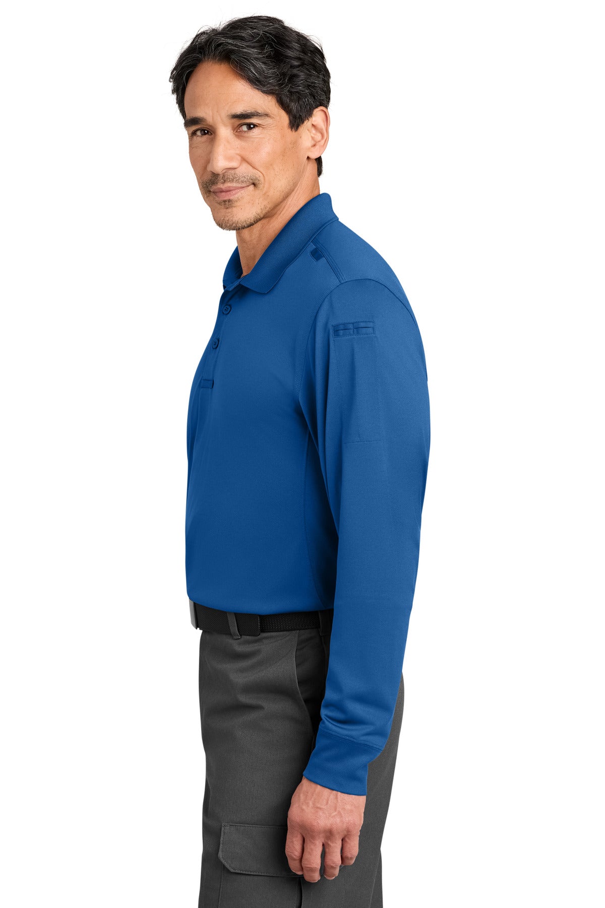 CornerStone Workwear Pro Tactical Long Sleeve Polo CS452LS - Royal - side