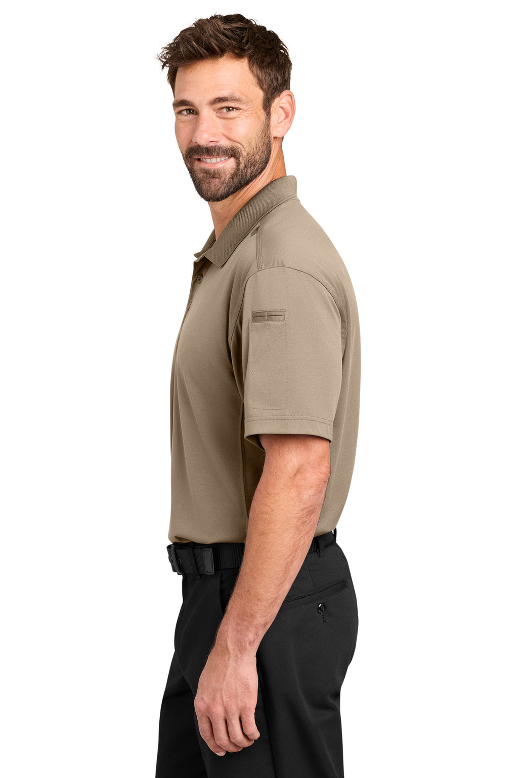 CornerStone Workwear Pro Tactical Polo CS452 - Silver Tan - side