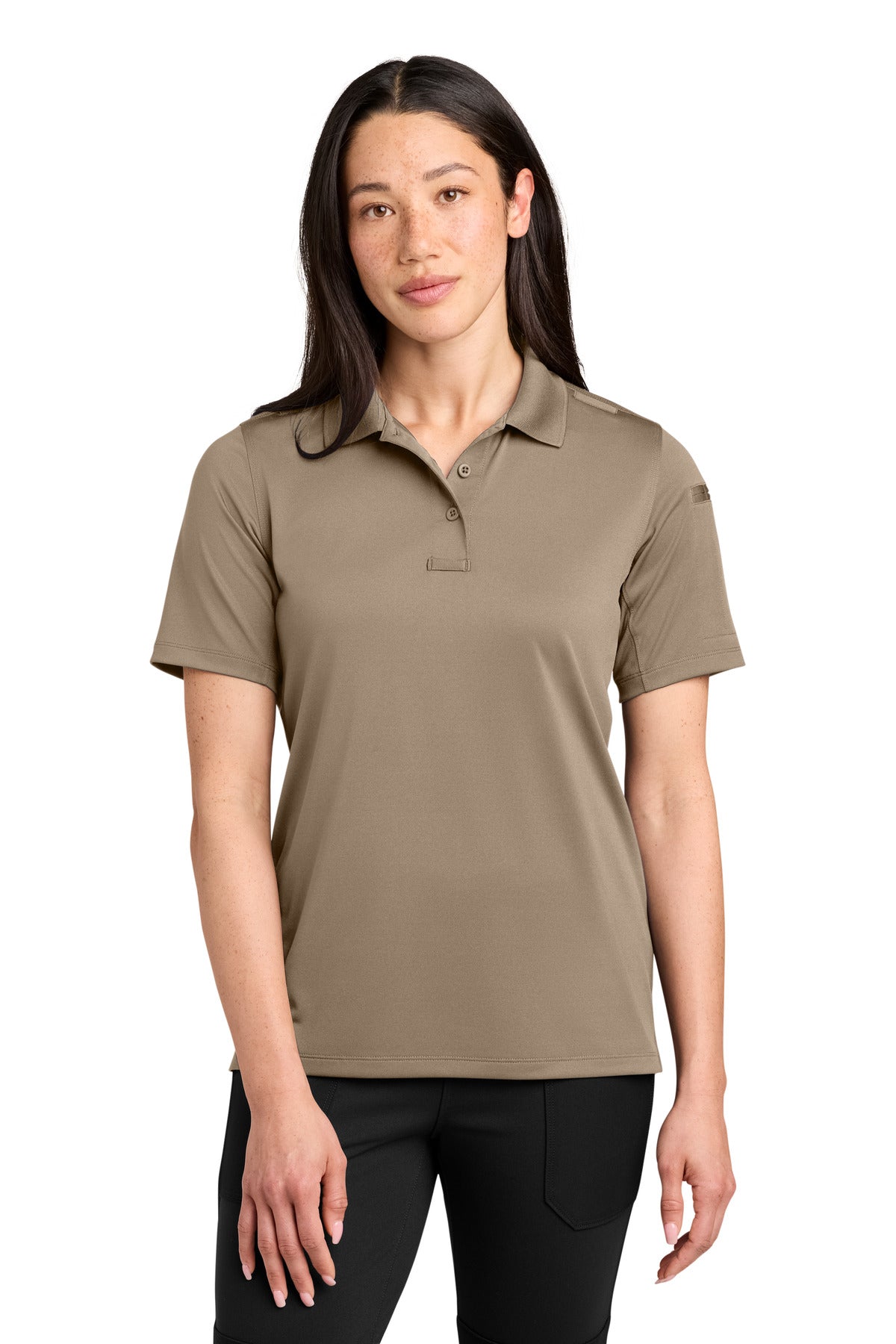 CornerStone Women's Workwear Pro Tactical Polo CS453 - Silver Tan - front