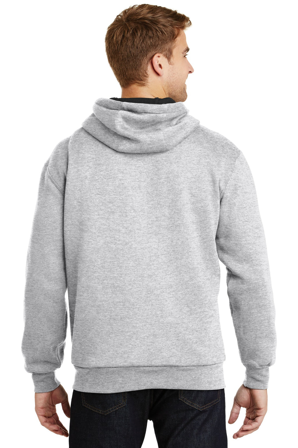 CornerStone - Heavyweight Full-Zip Hooded Sweatshirt with Thermal Lining. CS620 - Athletic Heather - back