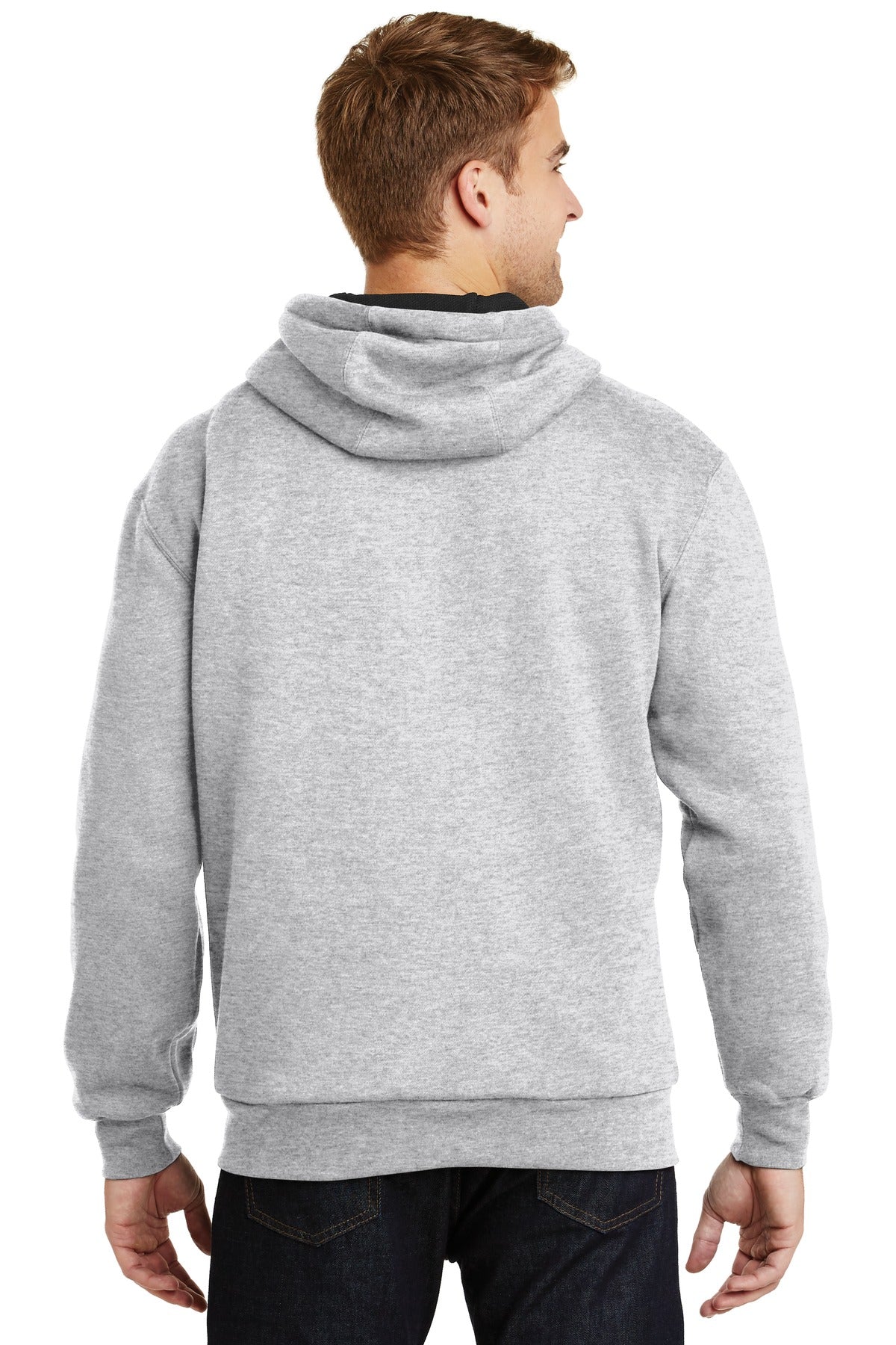 CornerStone - Heavyweight Full-Zip Hooded Sweatshirt with Thermal Lining. CS620 - Athletic Heather - back