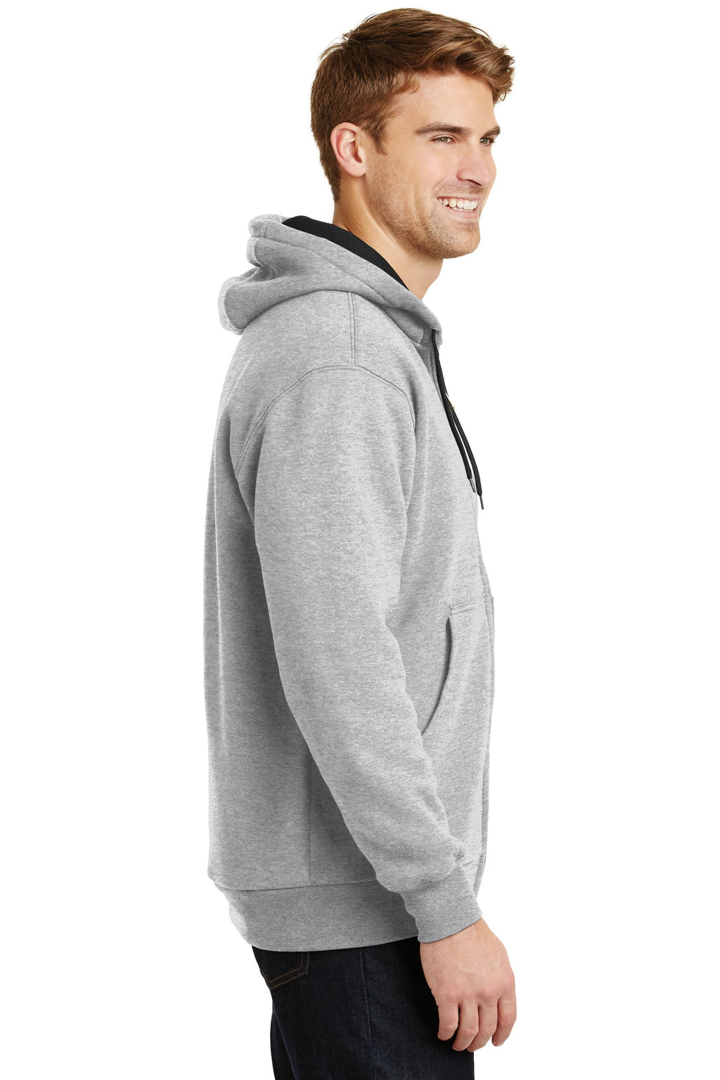 CornerStone - Heavyweight Full-Zip Hooded Sweatshirt with Thermal Lining. CS620 - Athletic Heather - side