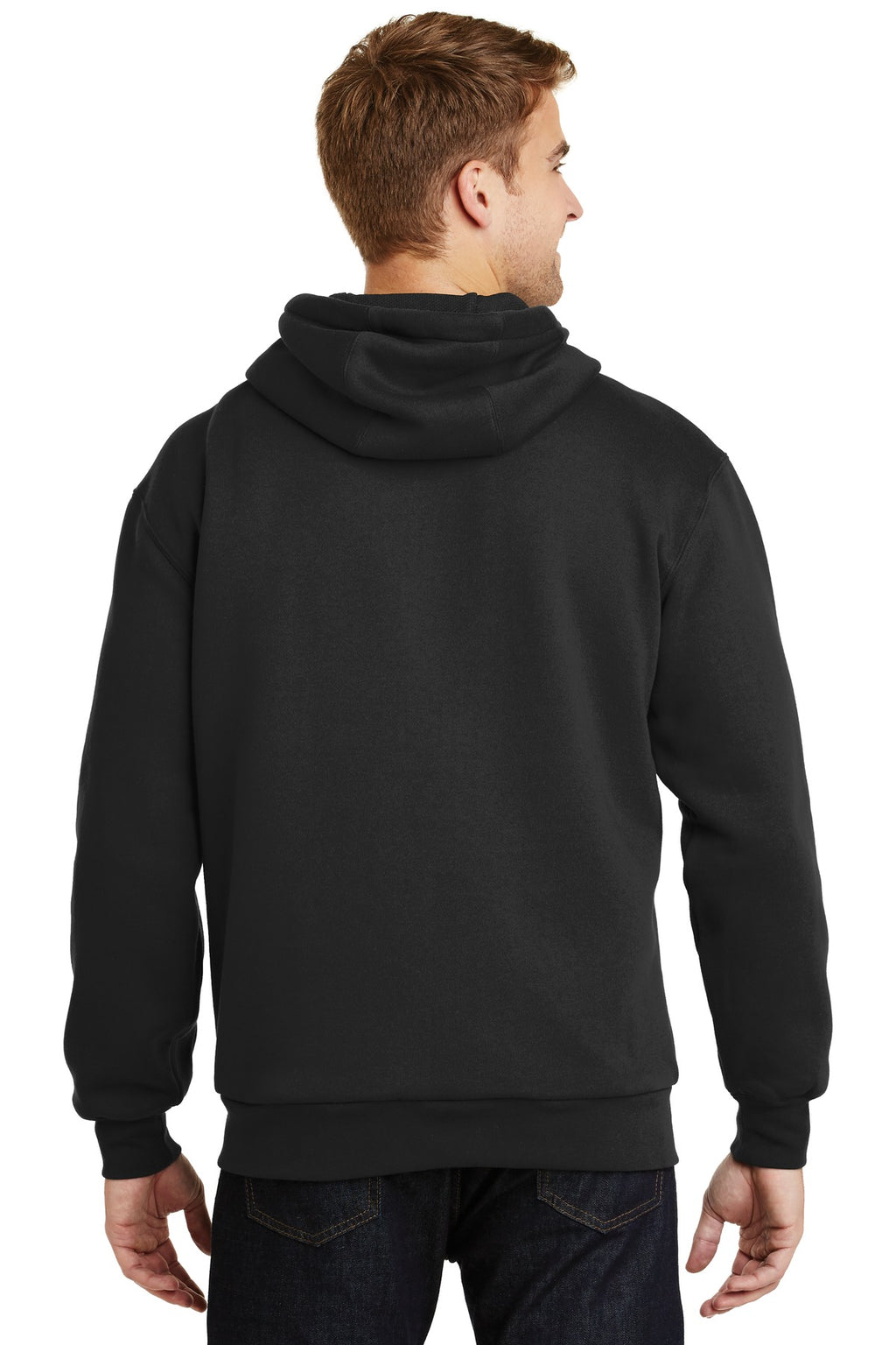CornerStone - Heavyweight Full-Zip Hooded Sweatshirt with Thermal Lining. CS620 - Black - back