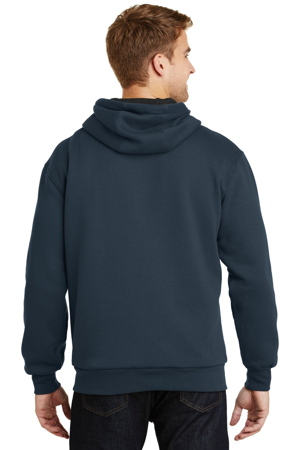 CornerStone - Heavyweight Full-Zip Hooded Sweatshirt with Thermal Lining. CS620 - Navy - back