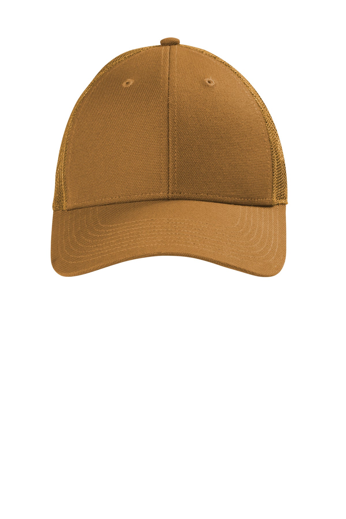 CornerStone Canvas Mesh Back Cap. CS811 - Duck Brown - front