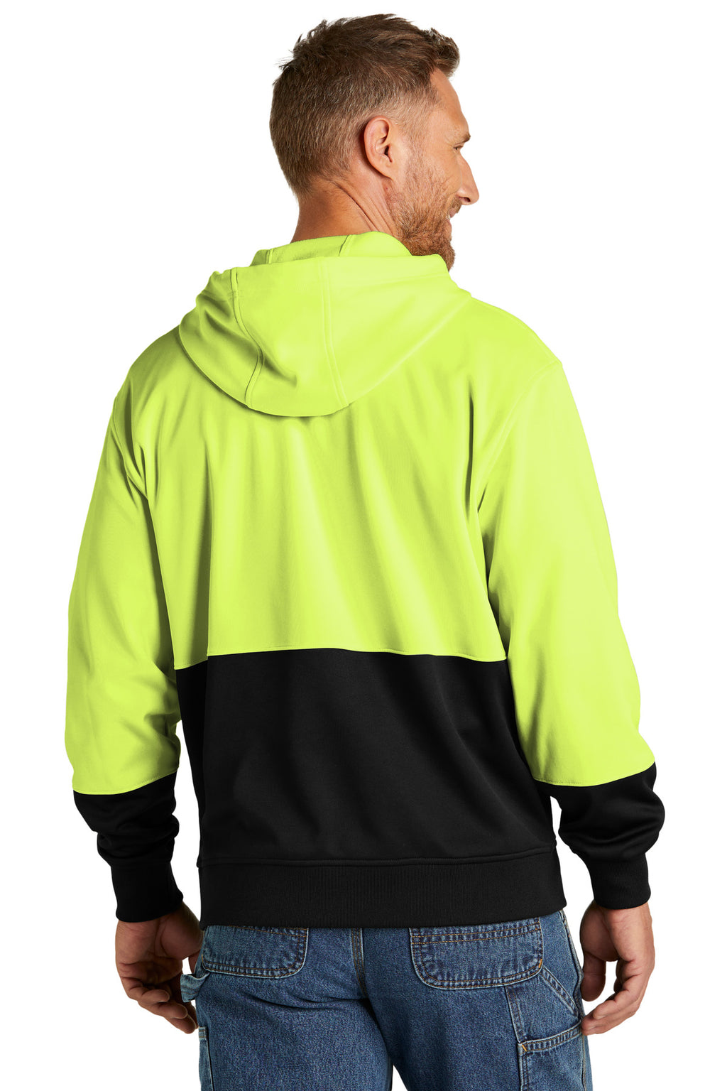 CornerStone Enhanced Visibility Fleece Pullover Hoodie CSF01 - Safety Yellow - back