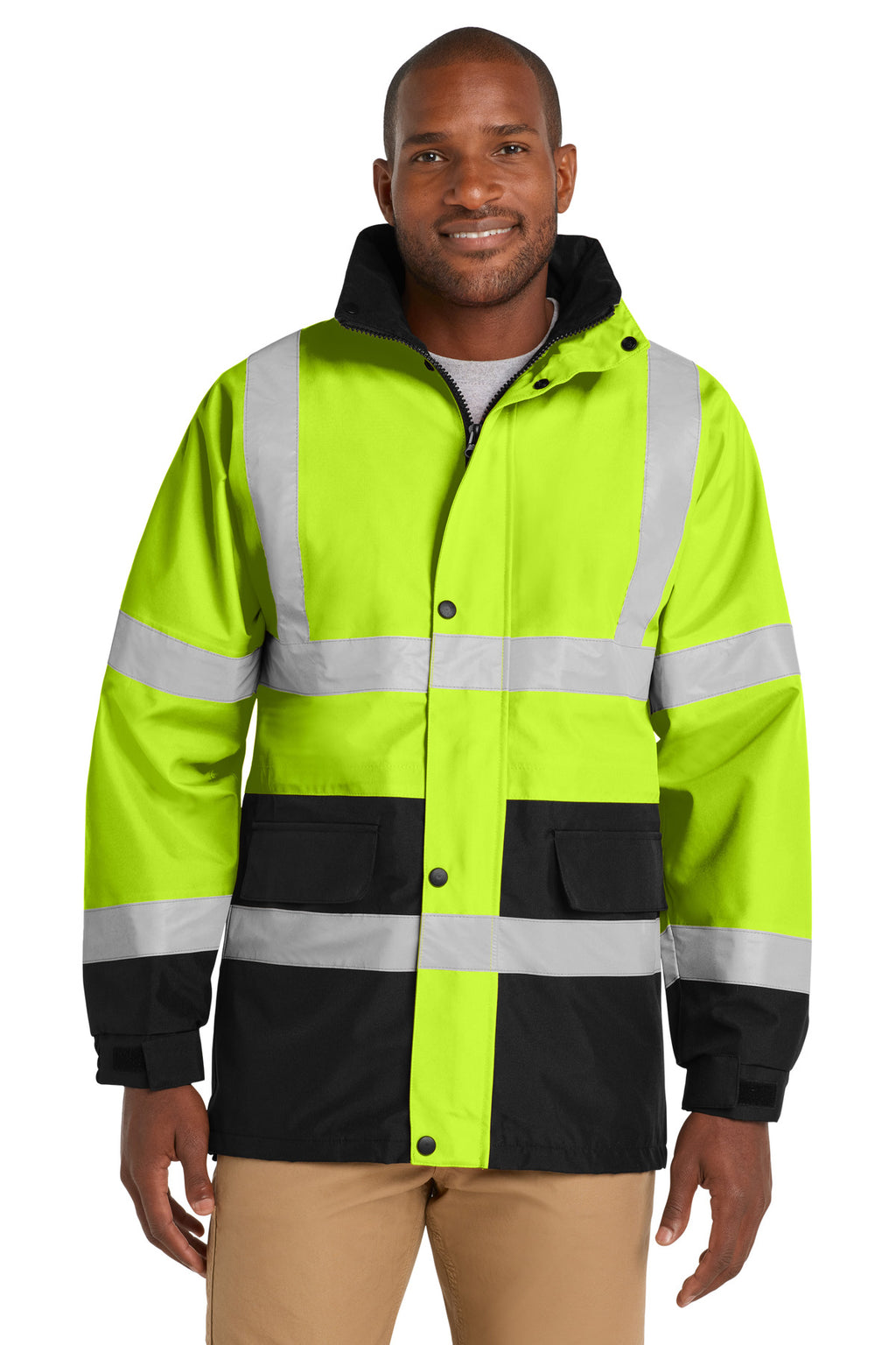 CornerStone - ANSI 107 Class 3 Waterproof Parka. CSJ24 - Safety Yellow/ Black - front