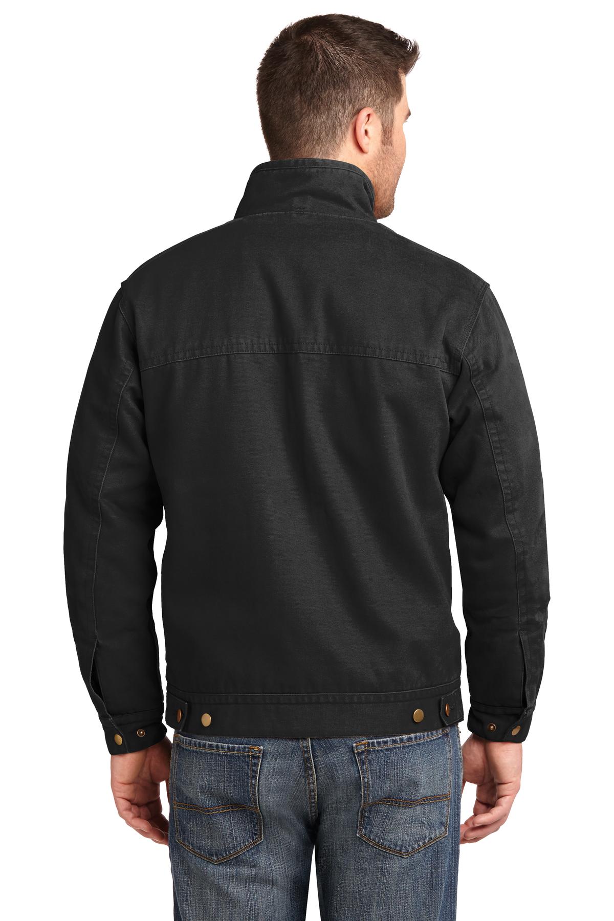 CornerStone Washed Duck Cloth Flannel-Lined Work Jacket. CSJ40 - Black - back