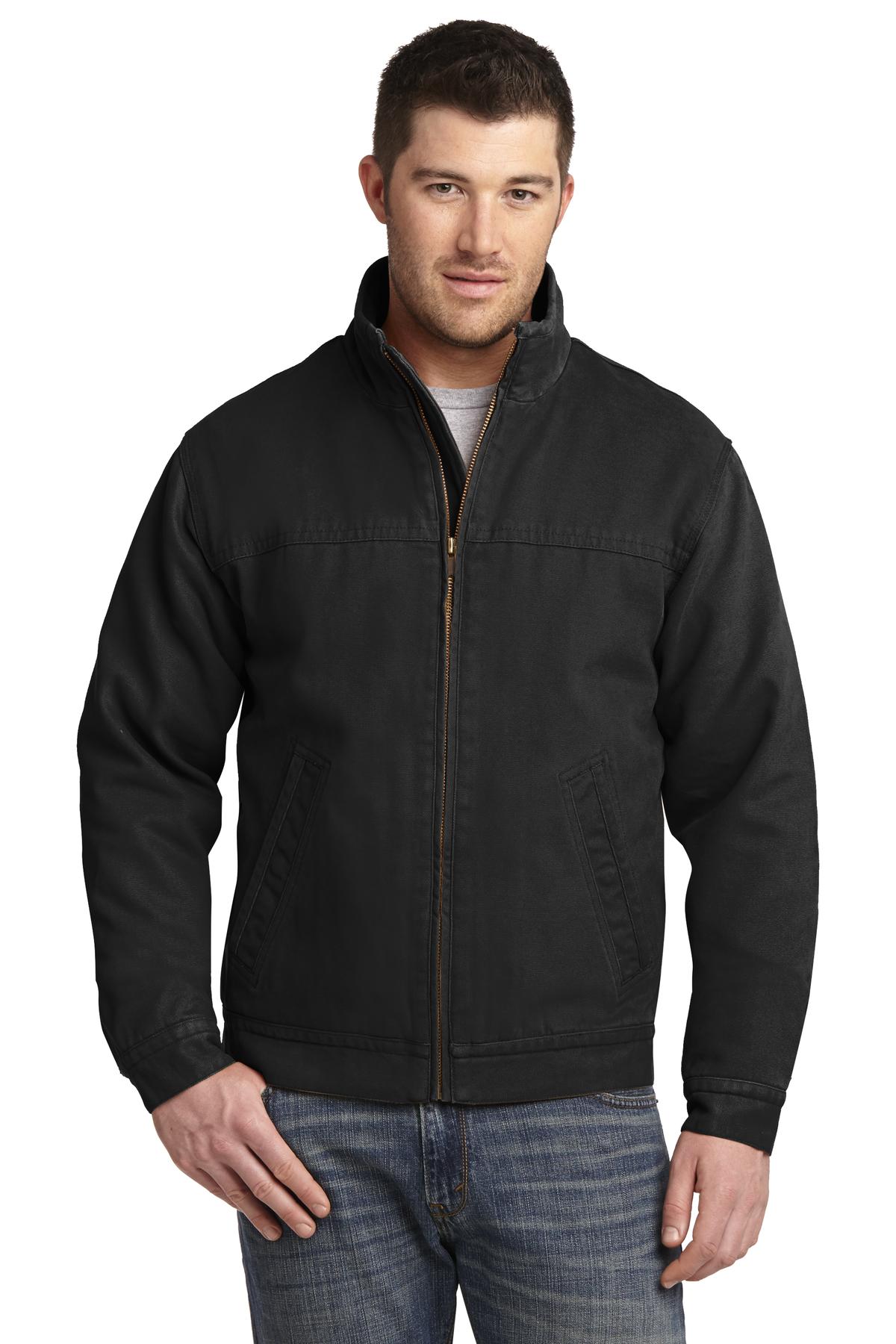 CornerStone Washed Duck Cloth Flannel-Lined Work Jacket. CSJ40 - Black - front