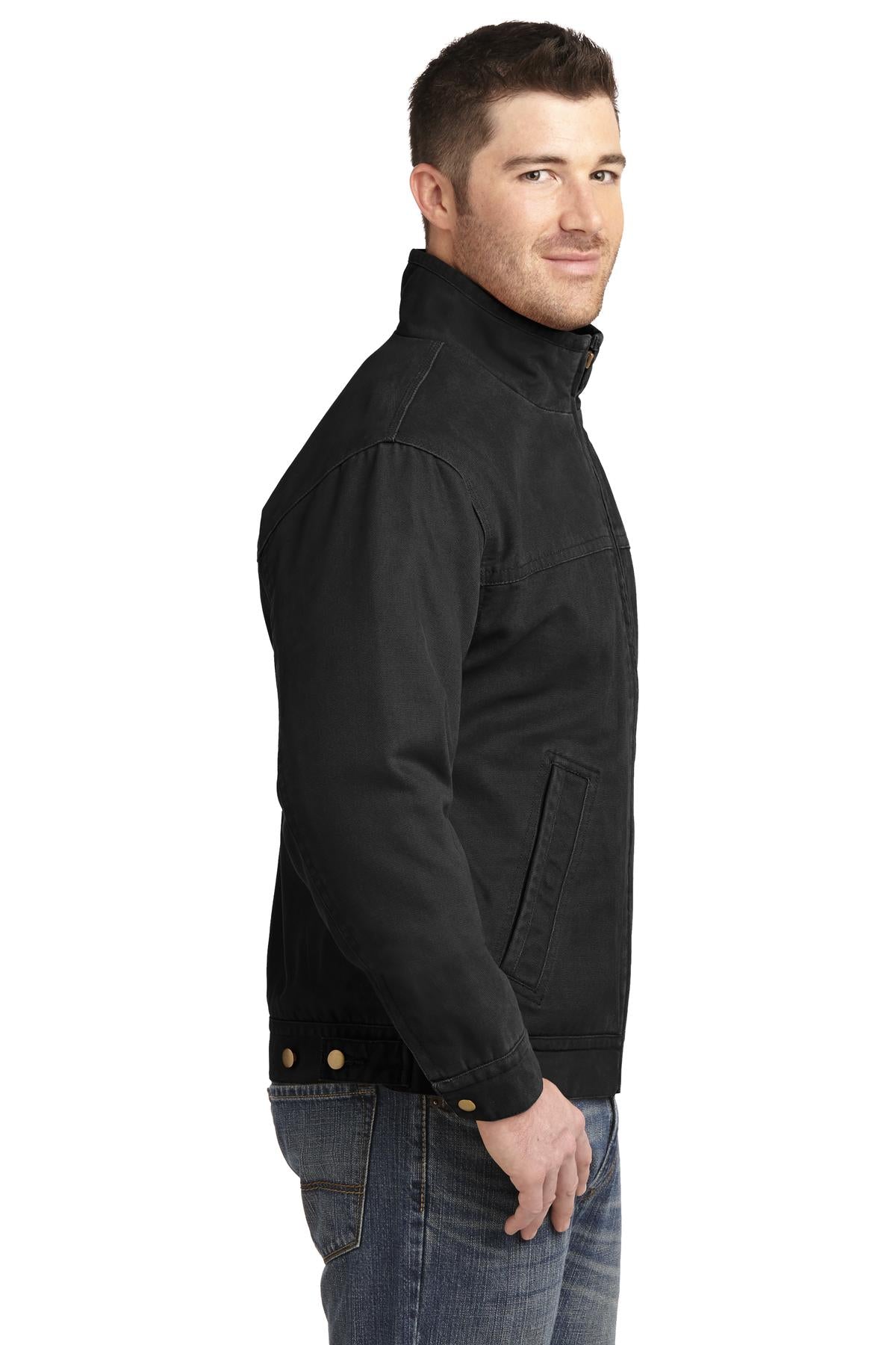 CornerStone Washed Duck Cloth Flannel-Lined Work Jacket. CSJ40 - Black - side