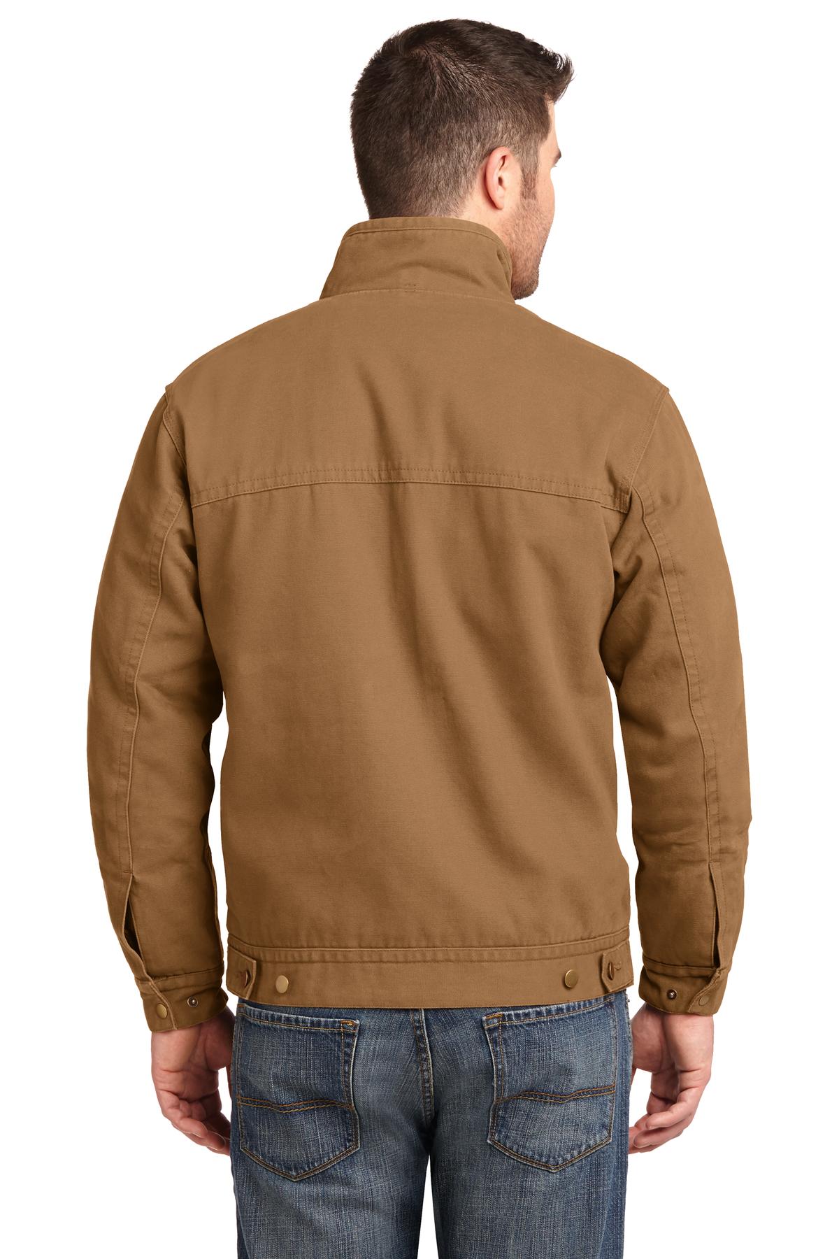 CornerStone Washed Duck Cloth Flannel-Lined Work Jacket. CSJ40 - Duck Brown - back
