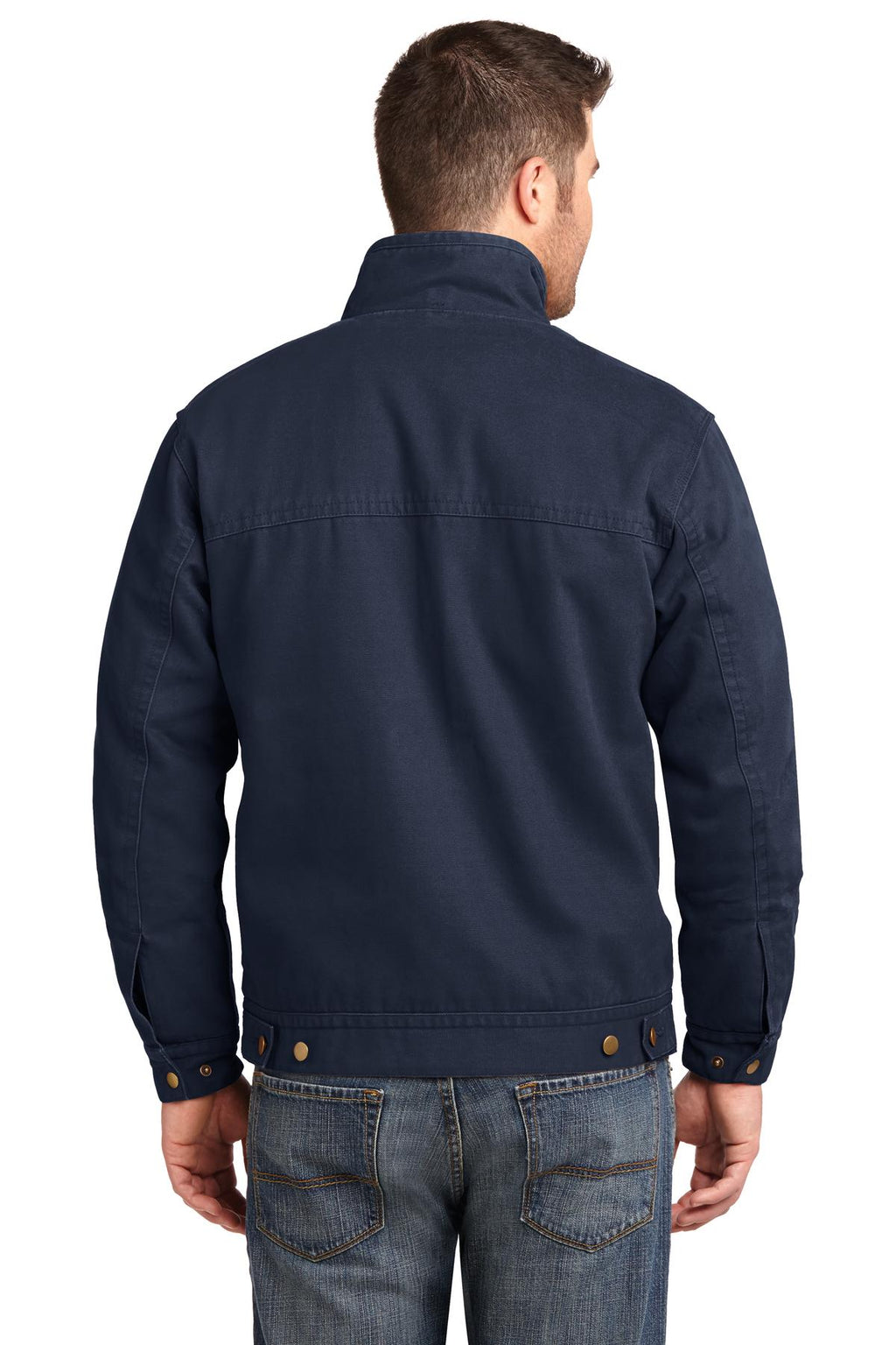 CornerStone Washed Duck Cloth Flannel-Lined Work Jacket. CSJ40 - Navy - back