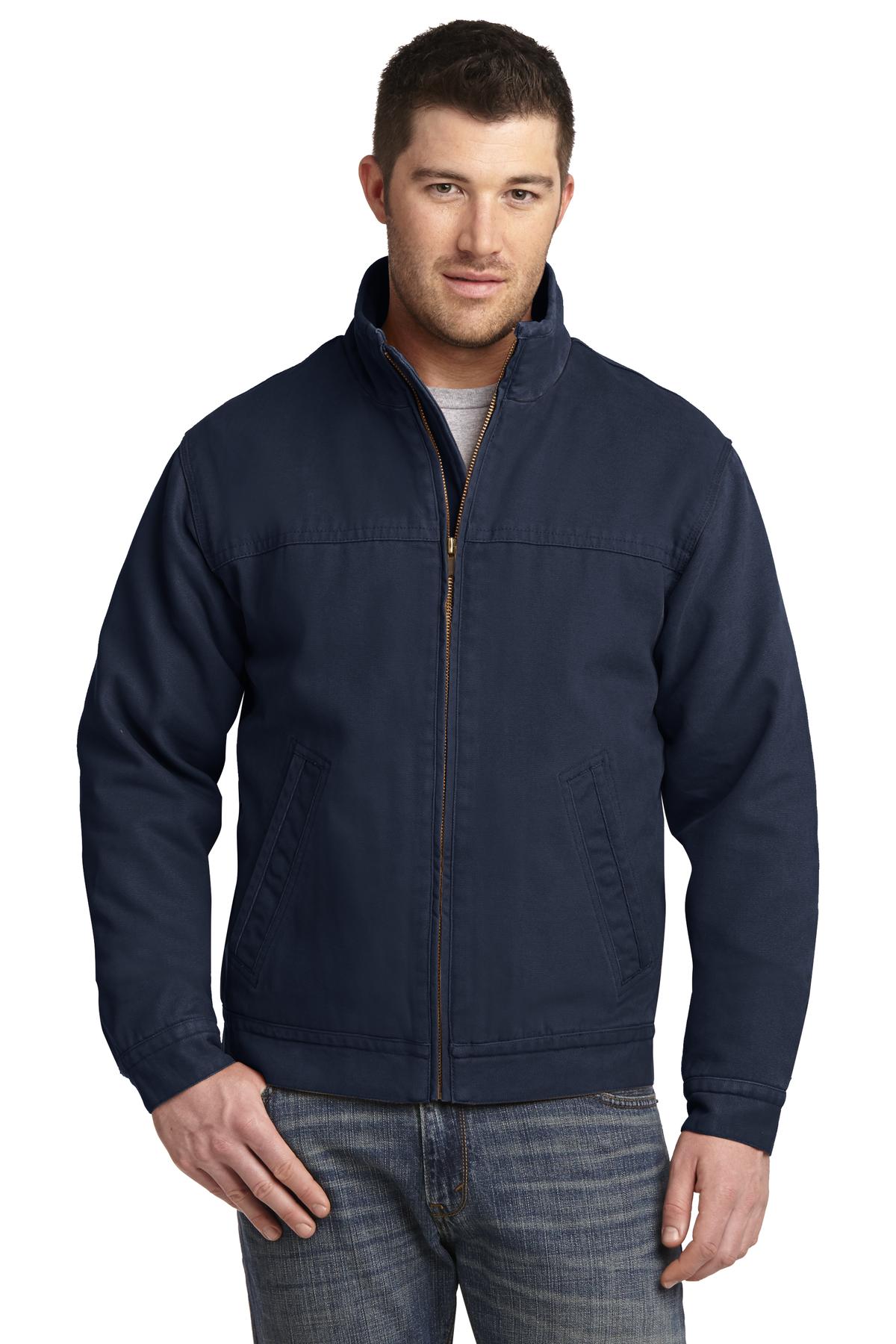 CornerStone Washed Duck Cloth Flannel-Lined Work Jacket. CSJ40 - Navy - front