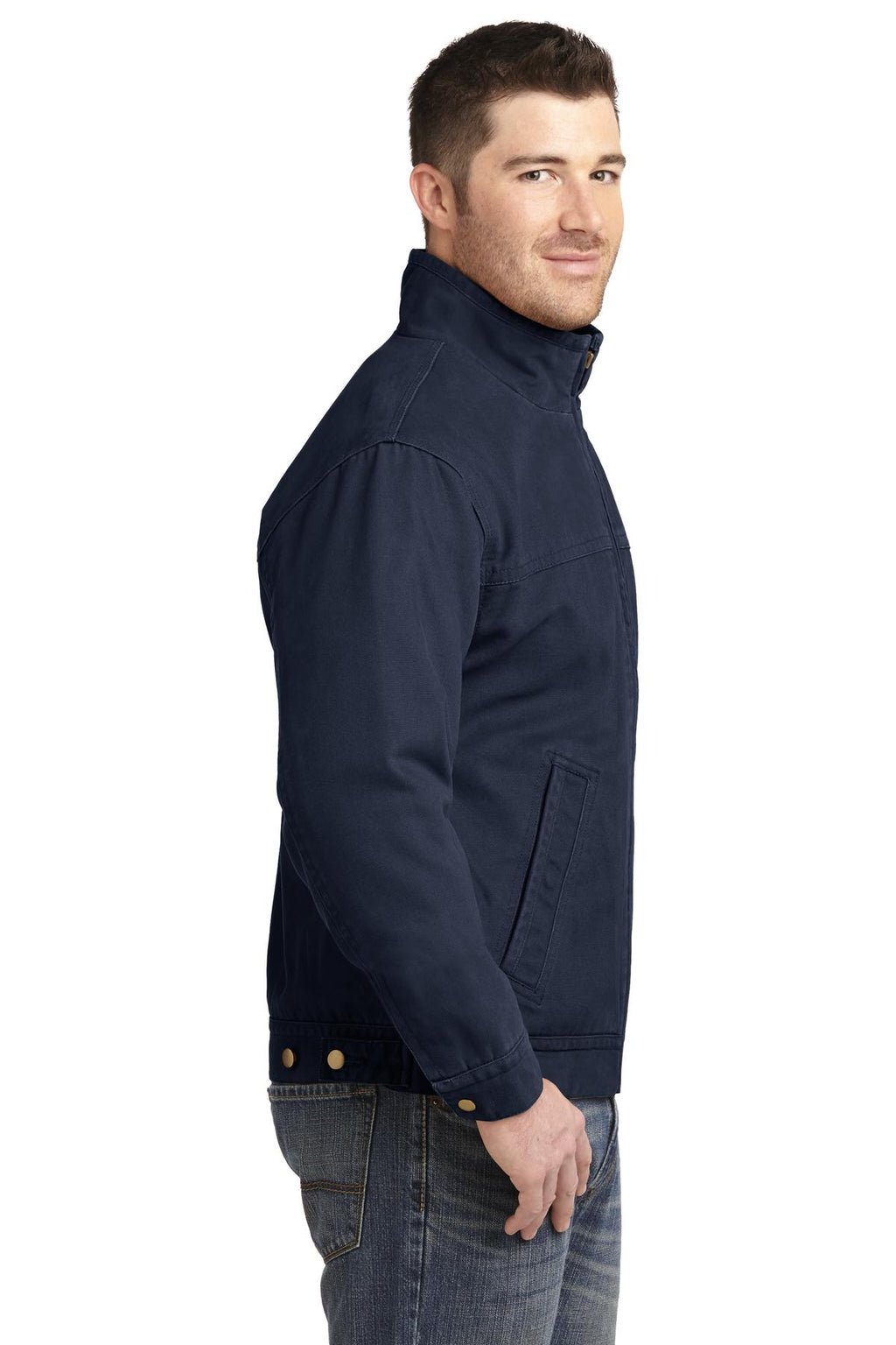 CornerStone Washed Duck Cloth Flannel-Lined Work Jacket. CSJ40 - Navy - side