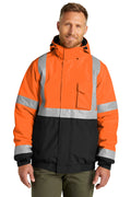 CornerStone ANSI 107 Class 3 Economy Waterproof Insulated Bomber Jacket CSJ500 - Safety Orange - front
