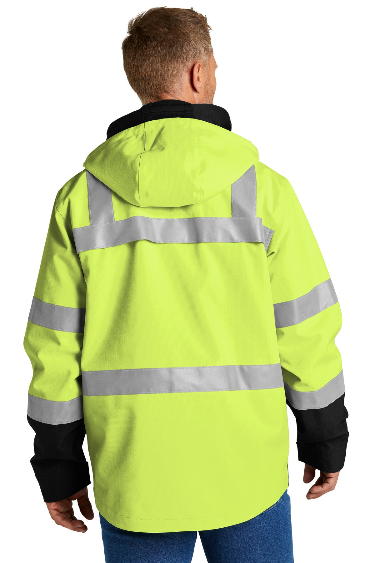 CornerStone ANSI 107 Class 3 Waterproof Ripstop 3-In-1 Parka CSJ502 - Safety Yellow - back