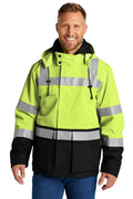 CornerStone ANSI 107 Class 3 Waterproof Ripstop 3-In-1 Parka CSJ502 - Safety Yellow - front