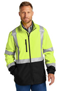 CornerStone ANSI 107 Class 3 Soft Shell Jacket CSJ503 - Safety Yellow - front
