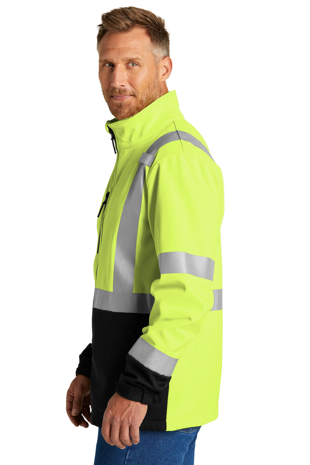 CornerStone ANSI 107 Class 3 Soft Shell Jacket CSJ503 - Safety Yellow - side
