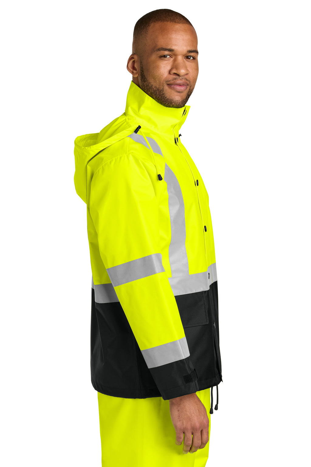 CornerStone ANSI 107 Class 3 Rain Jacket CSJ504 - Safety Yellow/ Black - side