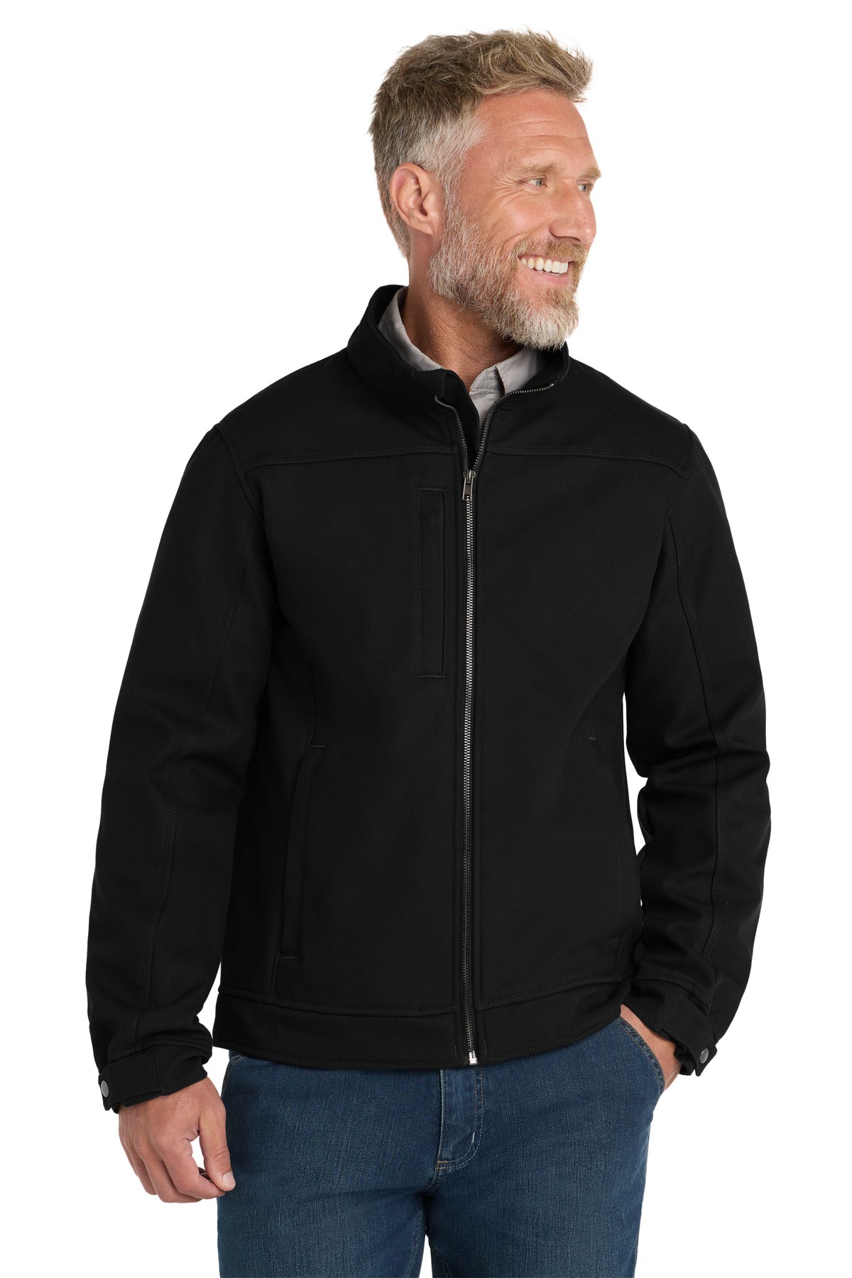 CornerStone Duck Bonded Soft Shell Jacket CSJ60 - Black - front